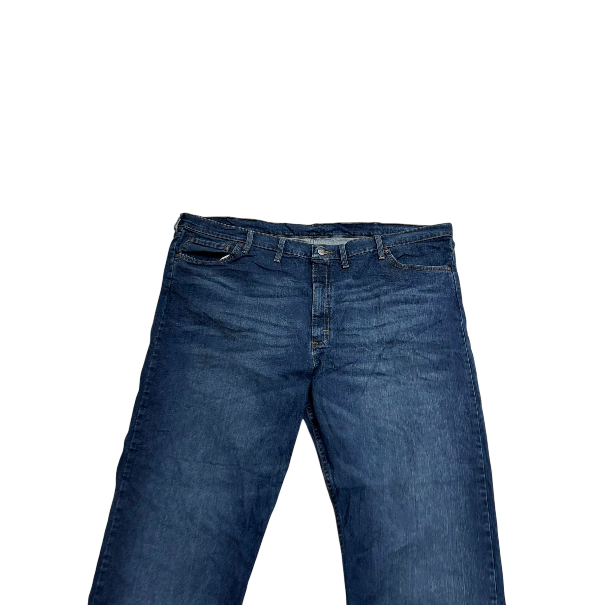 Wrangler Jeans W48 L30 Mens Dark Blue Relaxed Straight Fit Stretch Denim (E)