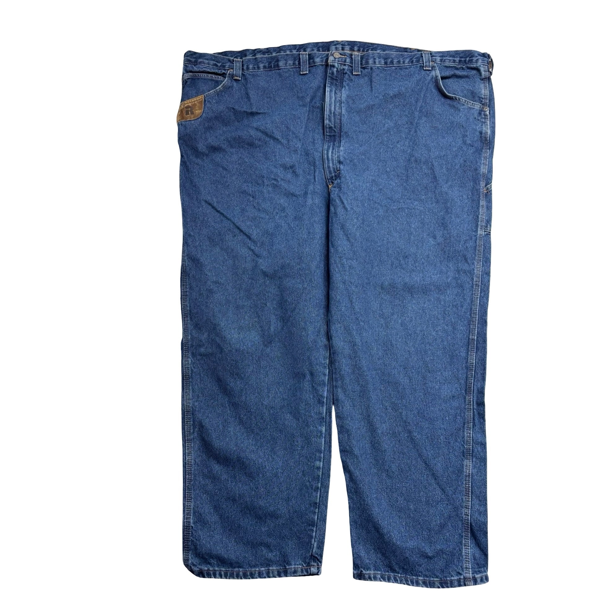 Wrangler Carpenter Jeans W60 L32 Mens Mid Blue Relaxed Straight Fit Denim (E)