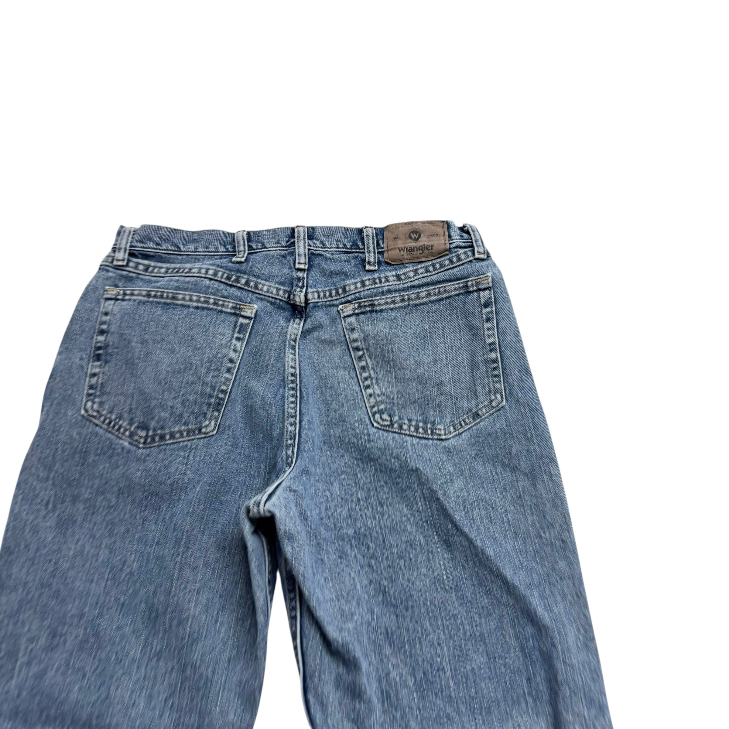 Wrangler Jeans W34 L34 Mens Mid Blue Relaxed Straight Fit Denim (F)