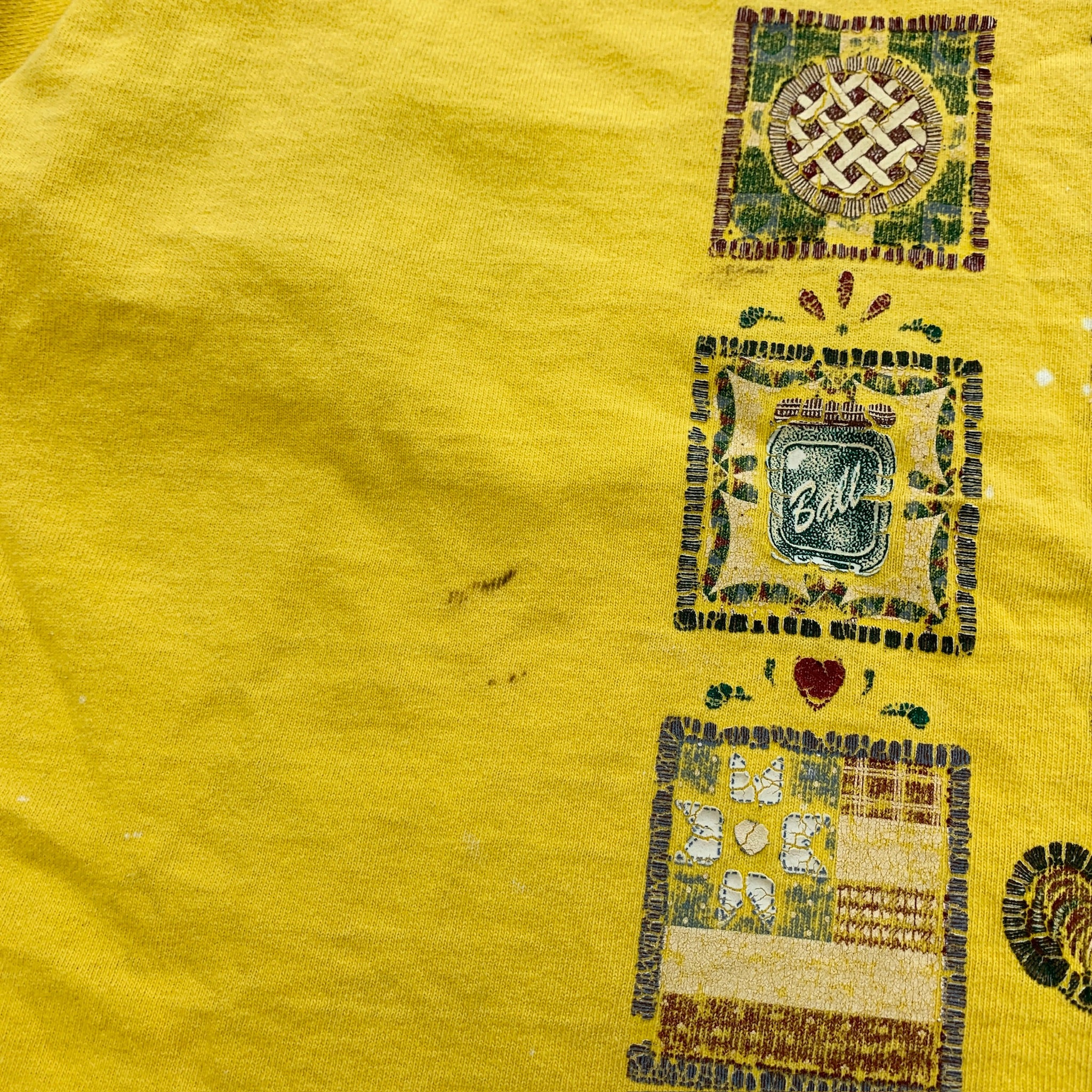 Vintage T Shirt Mens XXL Yellow Single Stitch Graphic Print 90s USA