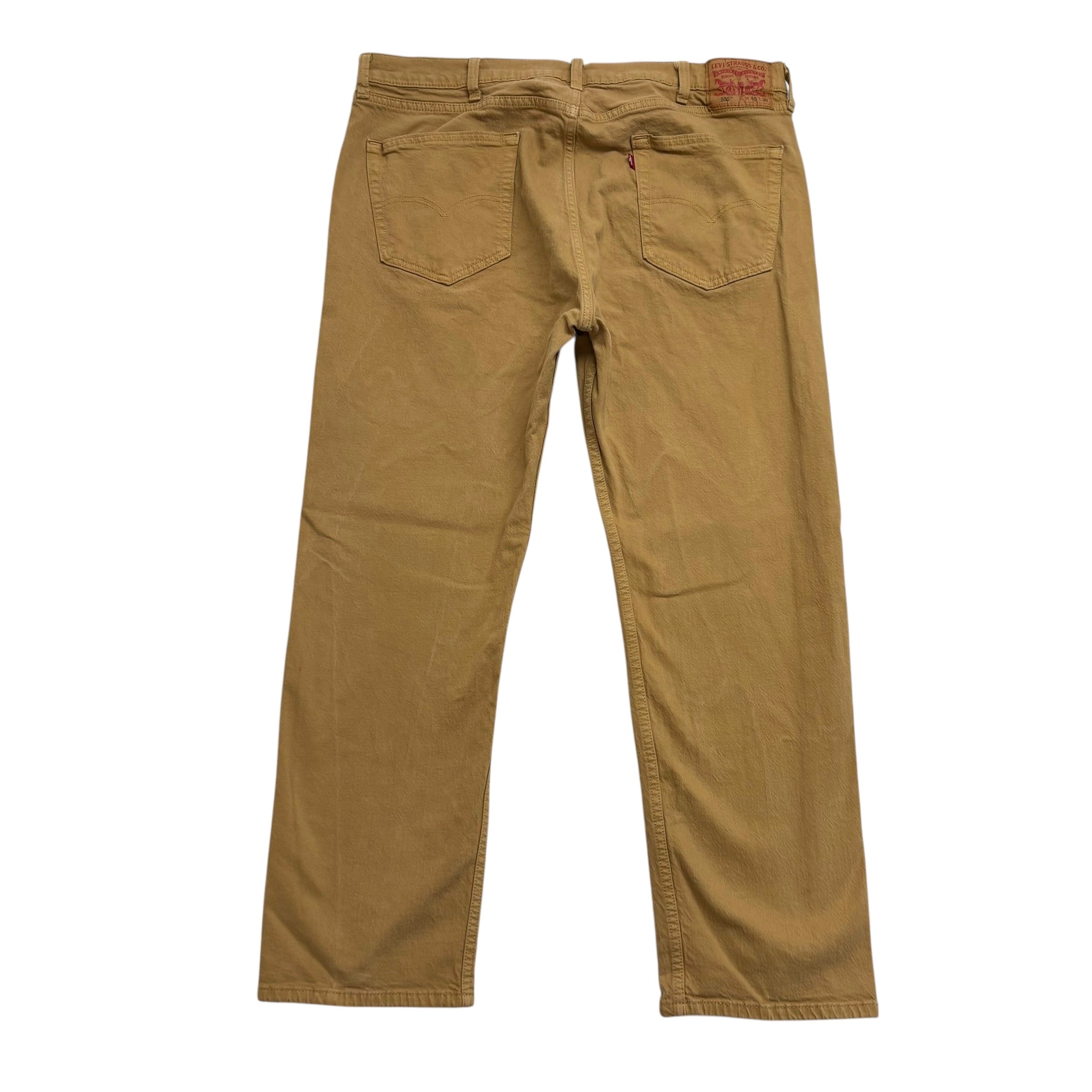 Levis 505 Jeans W40 L30 Mens Yellow Regular Straight Fit Stretch Denim (E)