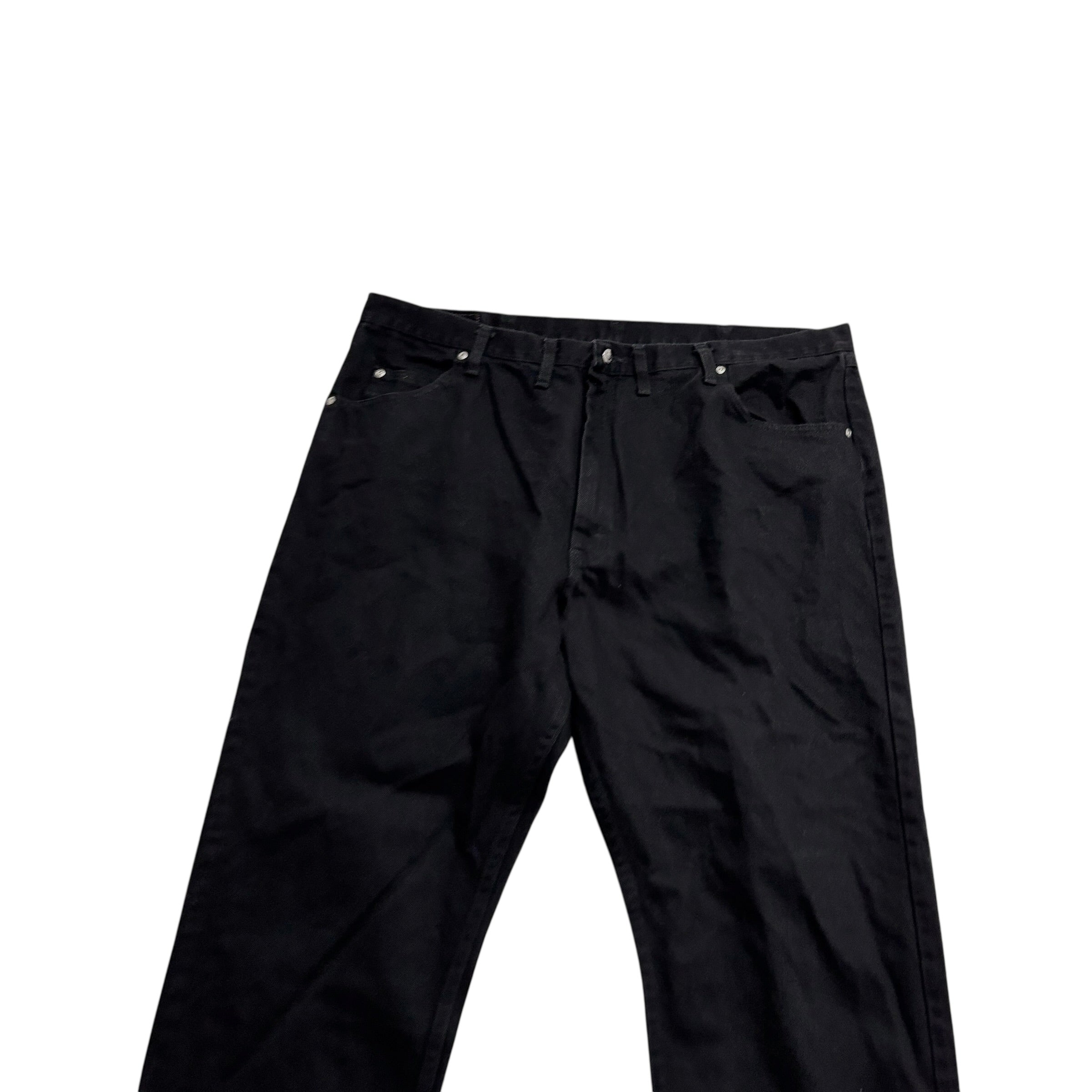 Wrangler Jeans W44 L30 Mens Black Baggy Relaxed Straight Fit Vintage Denim (E)
