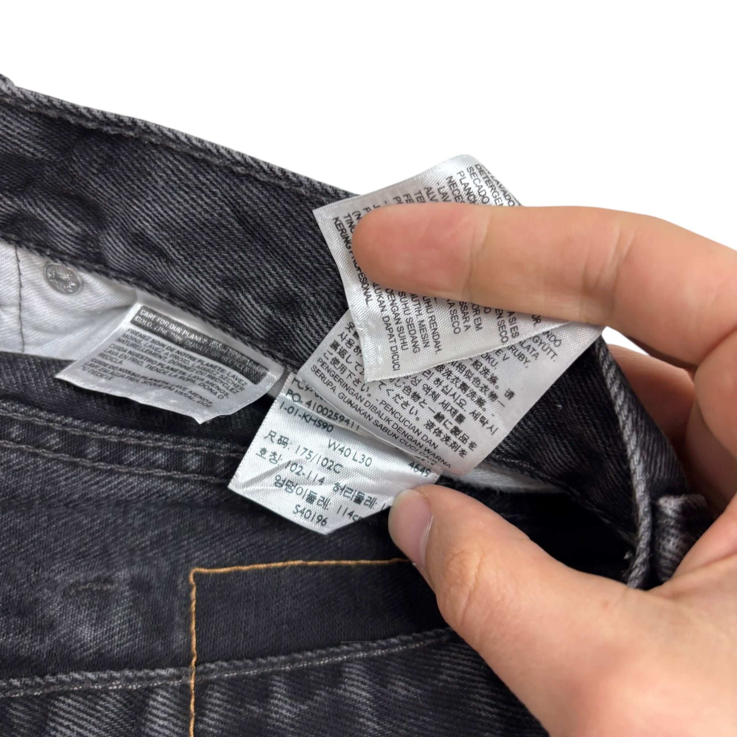 Levis 550 Jeans W40 L30 Mens Black Baggy Relaxed Straight Fit Denim (E)