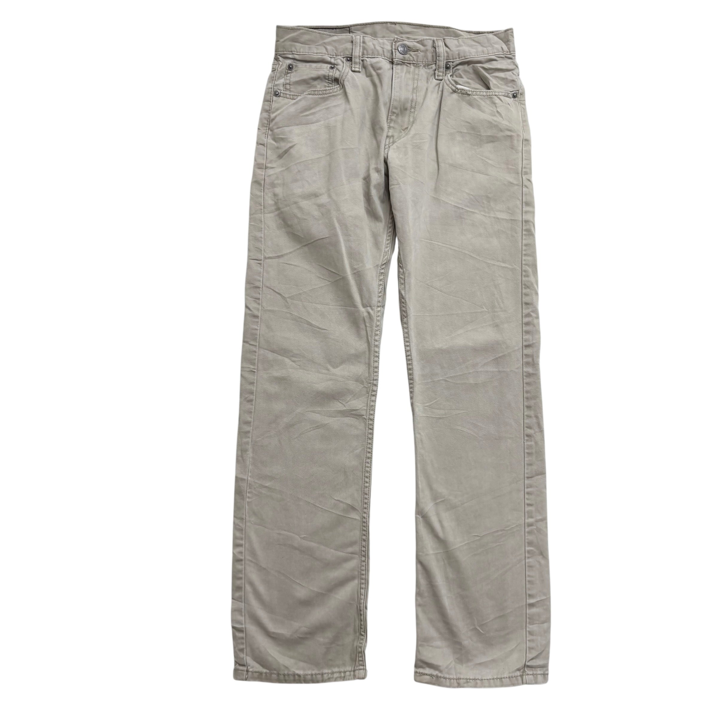 Levis 514 Trousers W29 L30 Mens Cream Regular Straight Fit Vintage Pants (E)