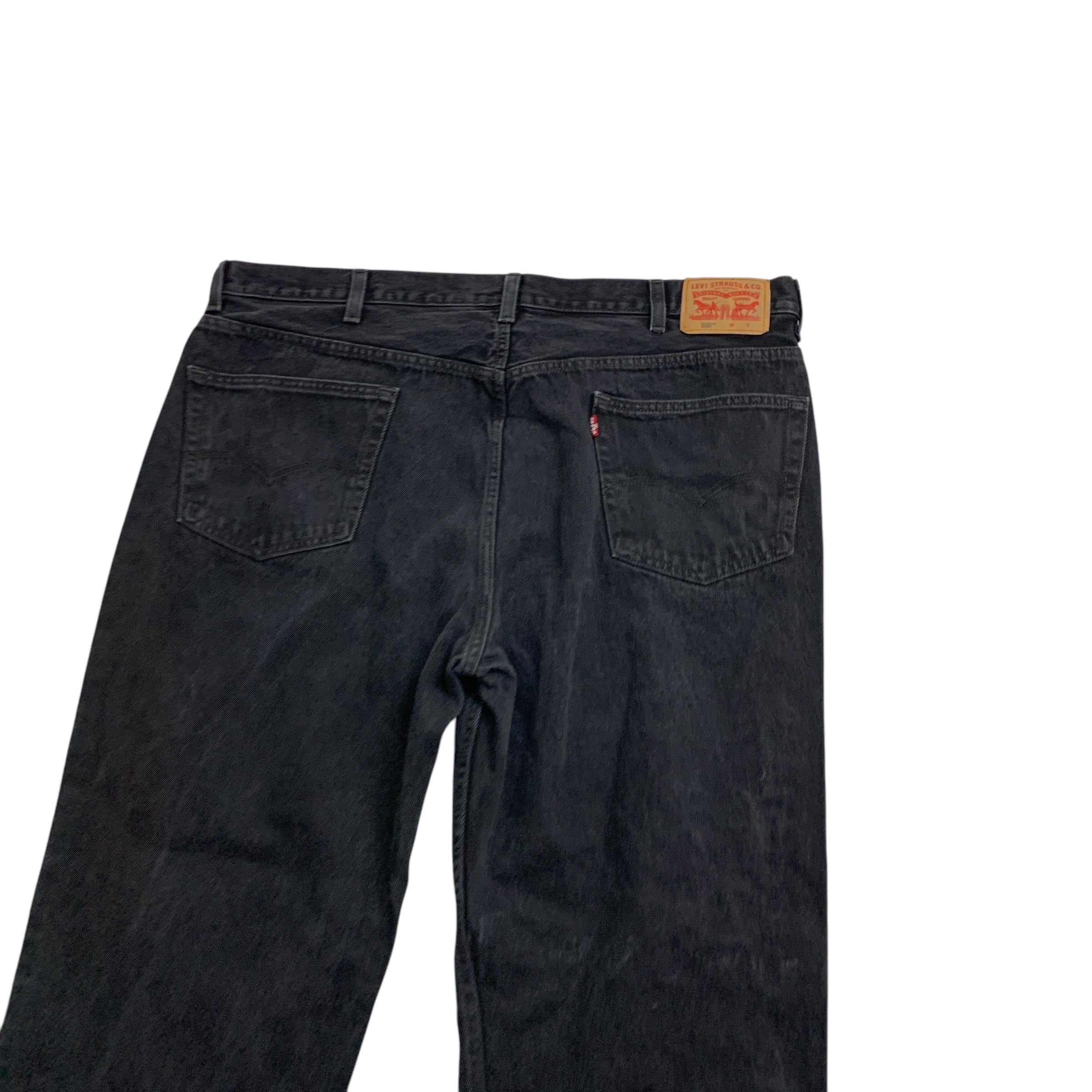 Levis 550 Jeans W46 L29 Mens Black Baggy Relaxed Straight Fit Denim