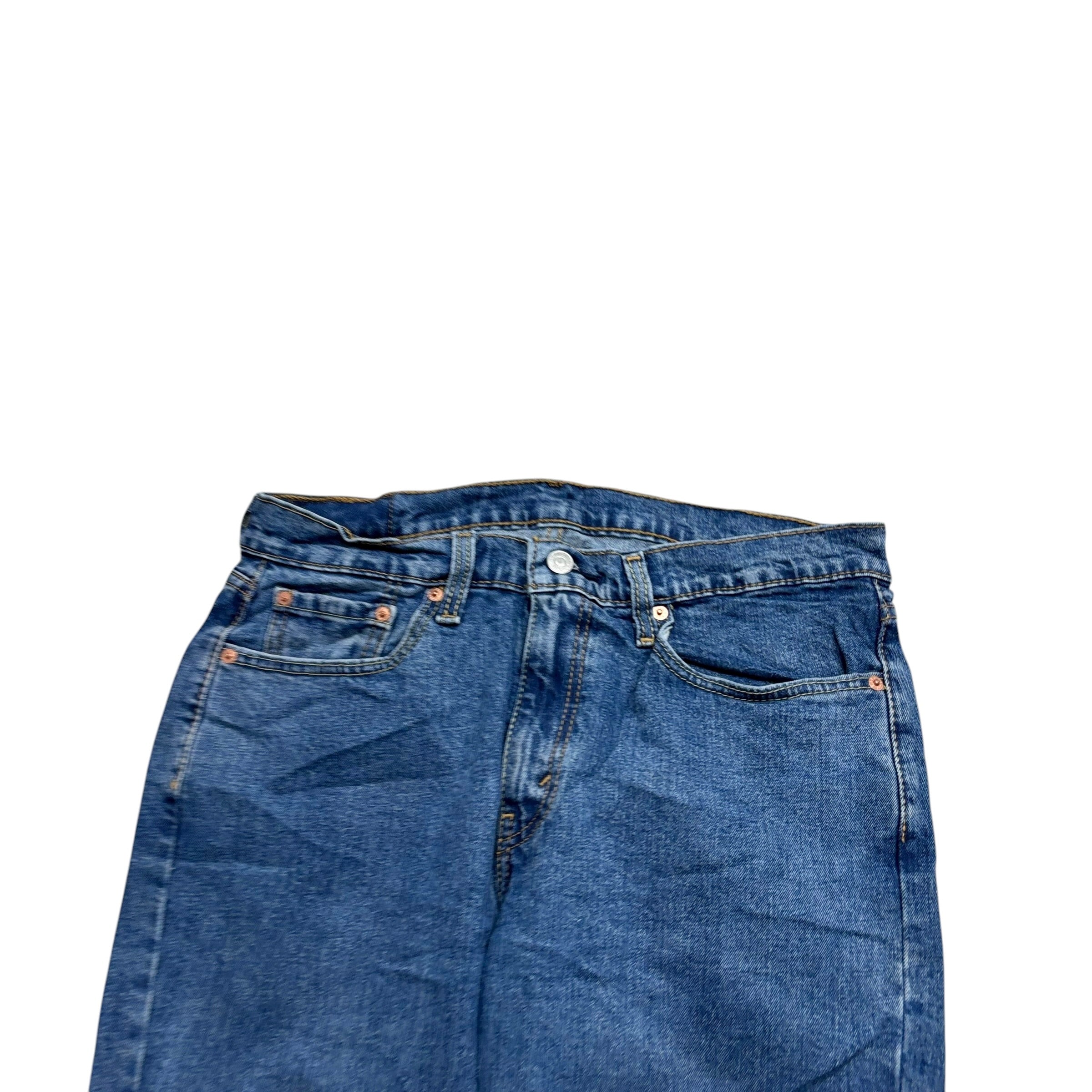 Levis 514 Jeans W32 L29 Mens Mid Blue Regular Straight Fit Stretch Denim (E)