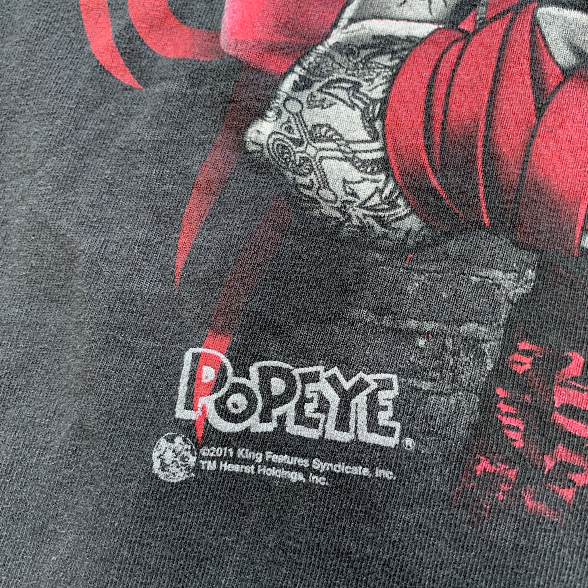 Popeye T Shirt Mens XXL Black Graphic Print