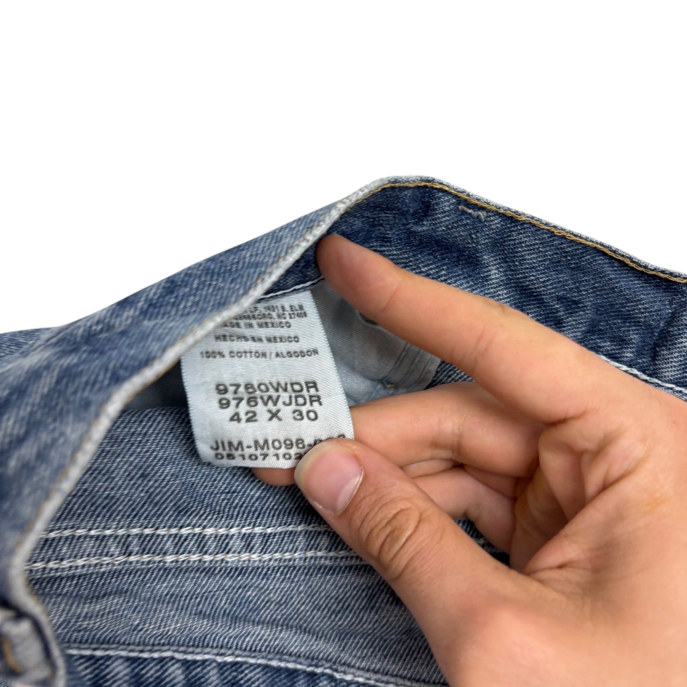 Wrangler Jeans W42 L30 Mens Mid Blue Relaxed Straight Fit Vintage Denim (F)