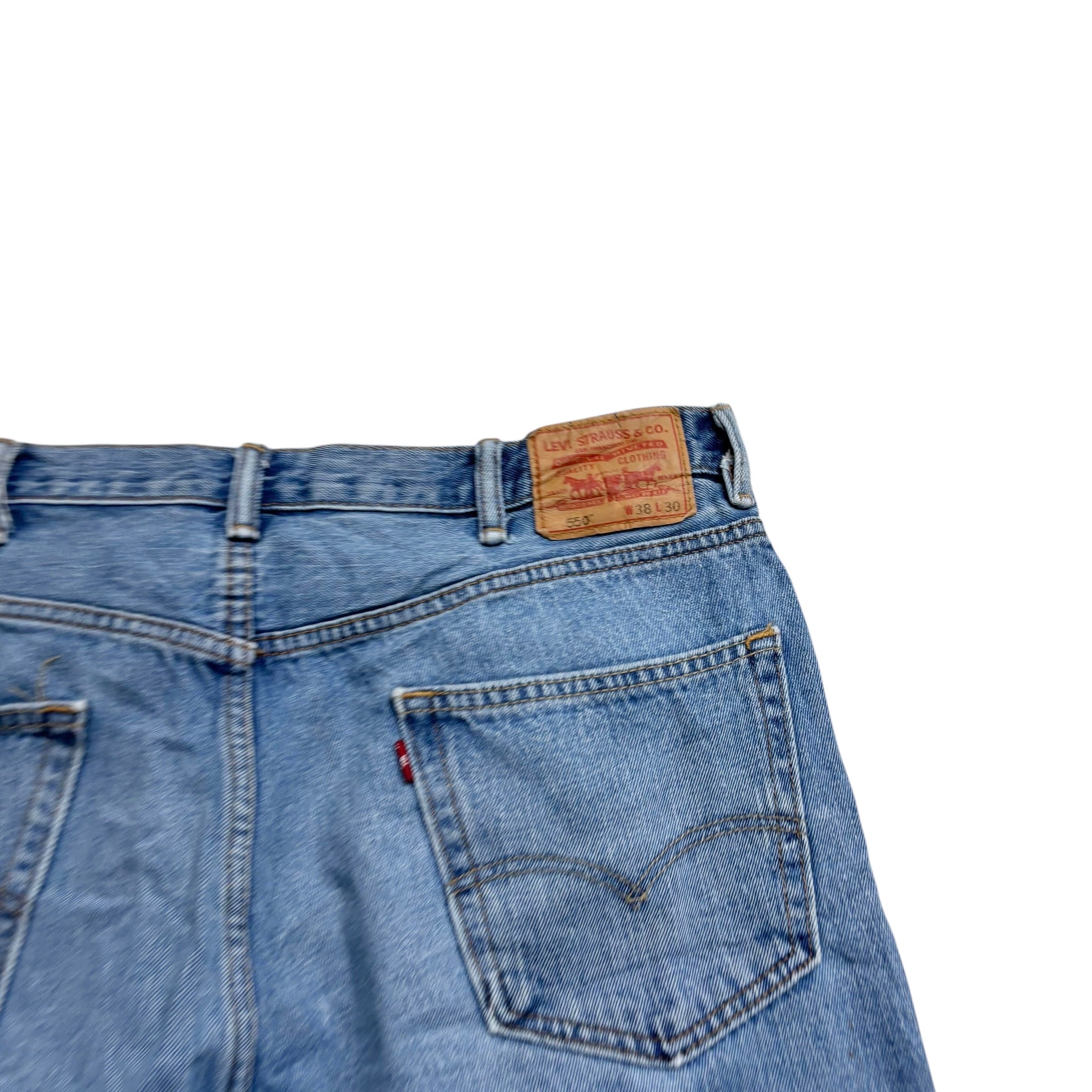 Levis 550 Jeans W38 L30 Mens Light Blue Baggy Relaxed Straight Vintage Denim (F)