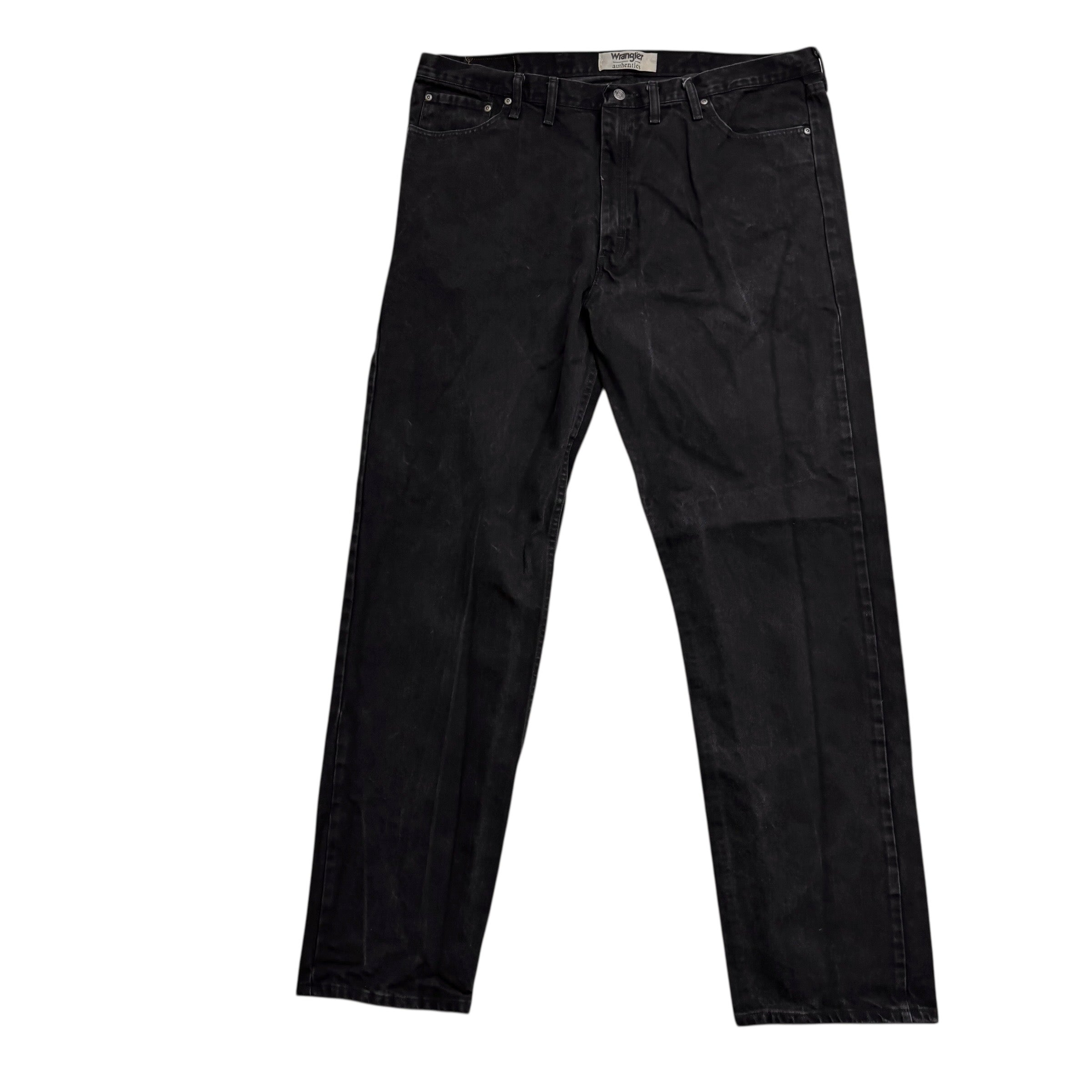Wrangler Jeans W44 L36 Mens Black Relaxed Straight Fit Denim (E)