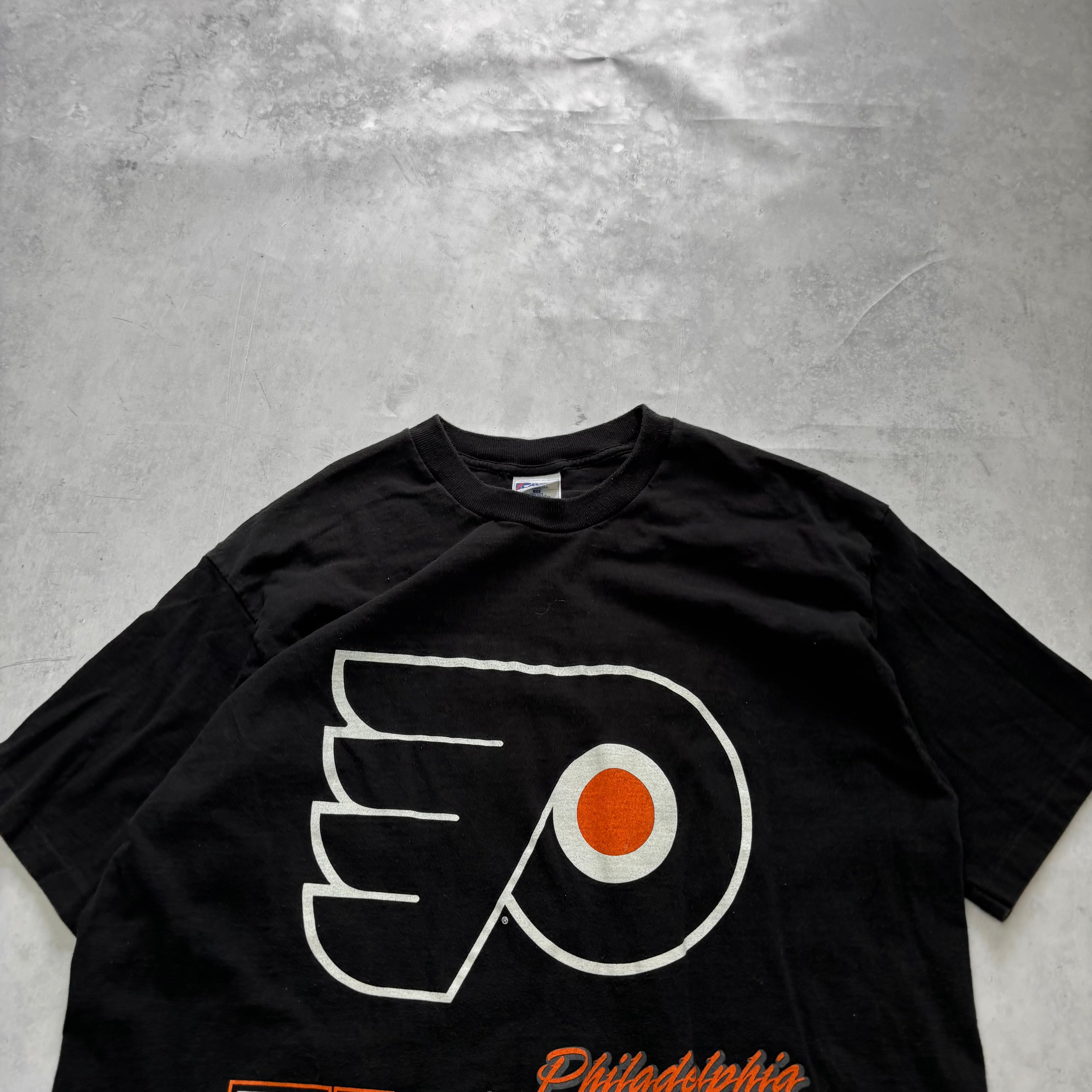 Vintage T Shirt Mens XL Black Single Stitch Graphic Print 90s Hockey (E)