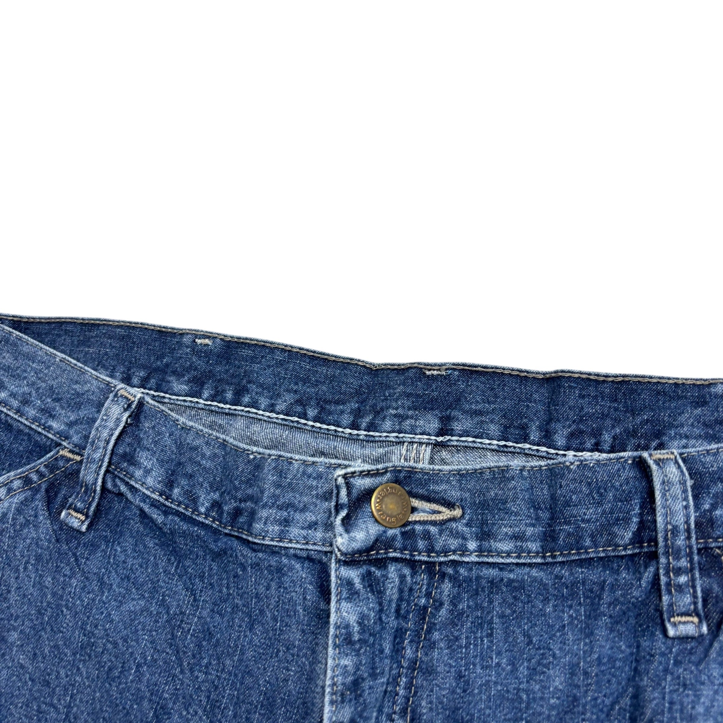 Wrangler Jorts W38 Mens Mid Blue Denim Shorts Baggy Relaxed Carpenter (E)
