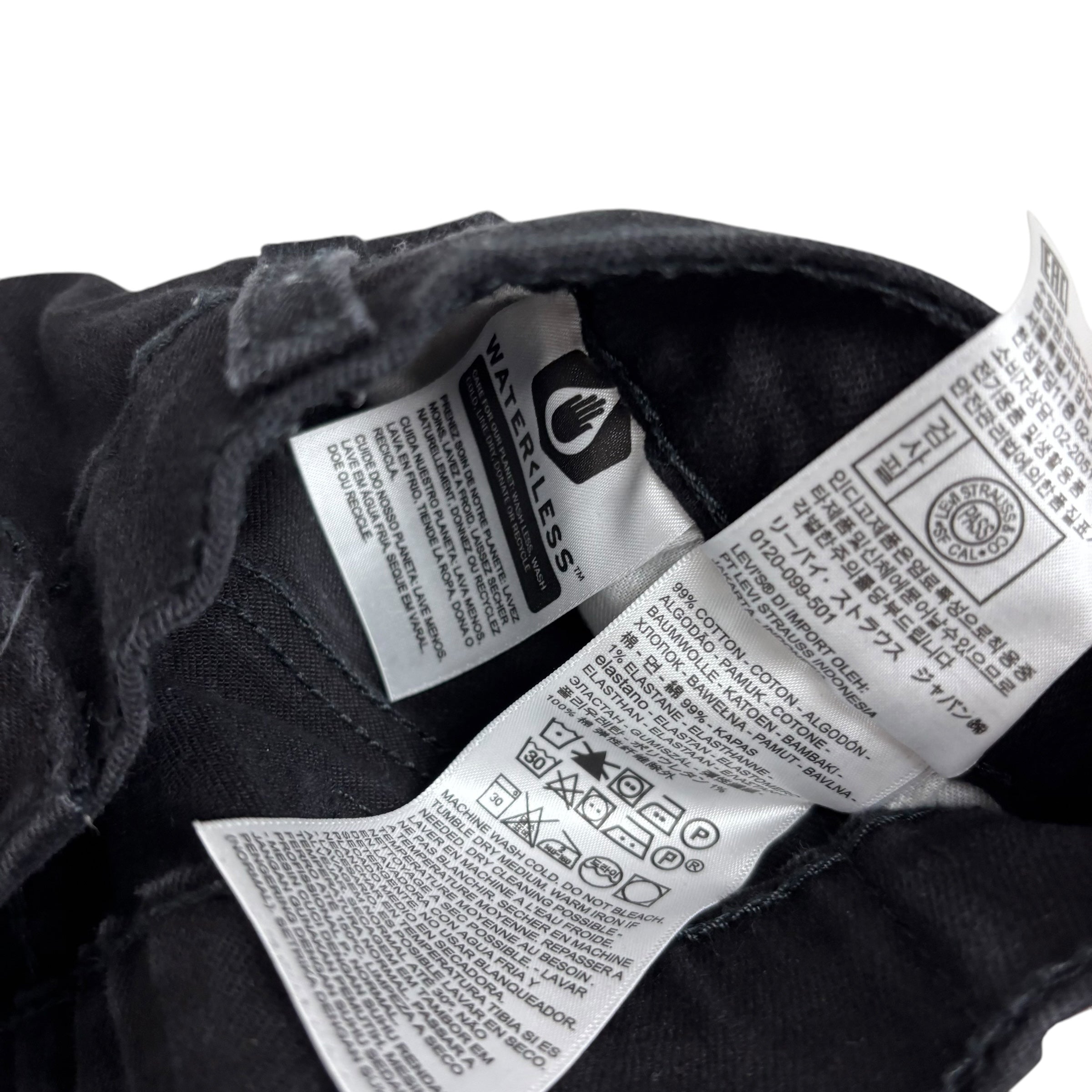 Levis 502 Jeans W30 L29 Mens Black Regular Tapered Fit Stretch Denim (E)