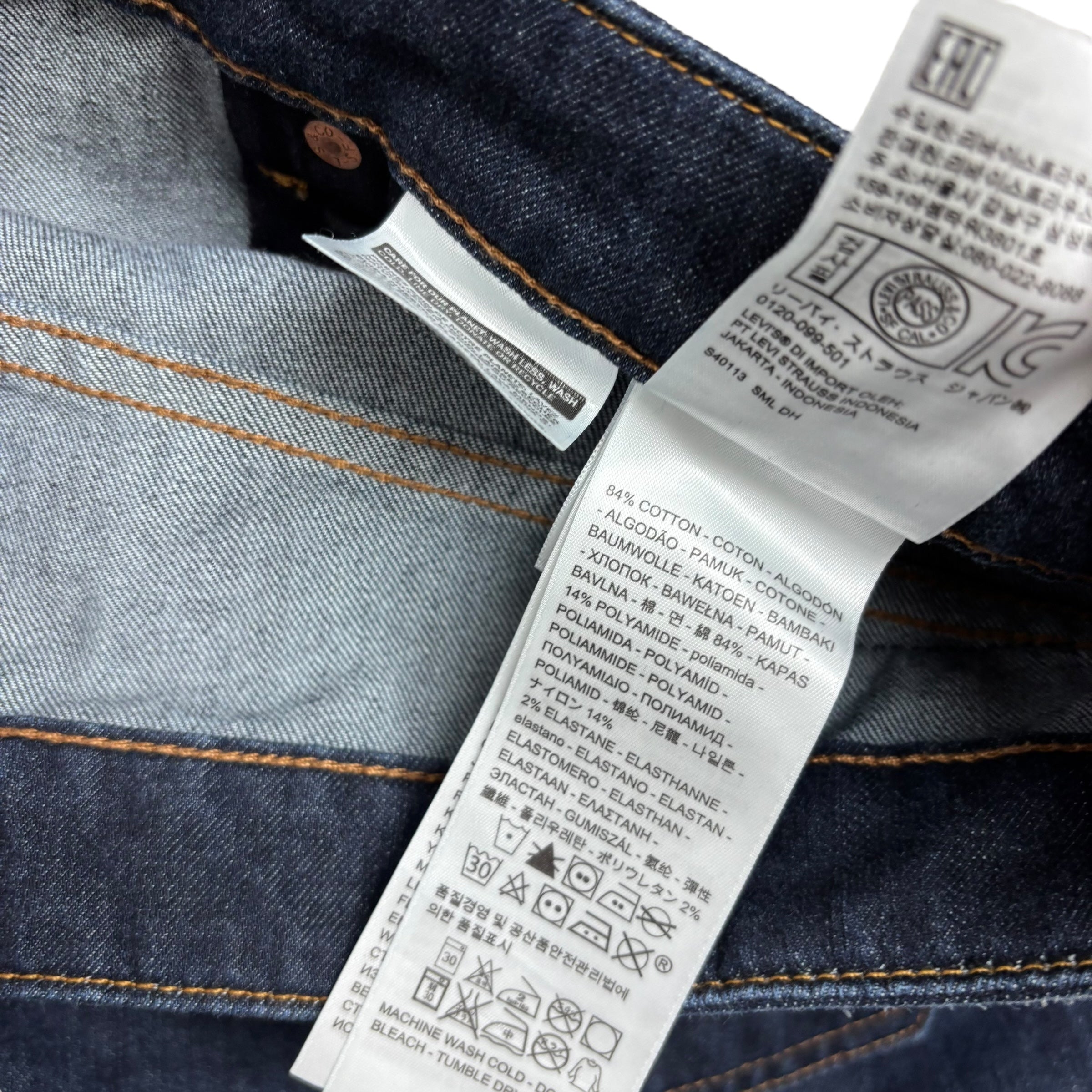 Levis 541 Commuter Jeans W35 L32 Mens Dark Blue Athletic Tapered Fit Stretch (E)