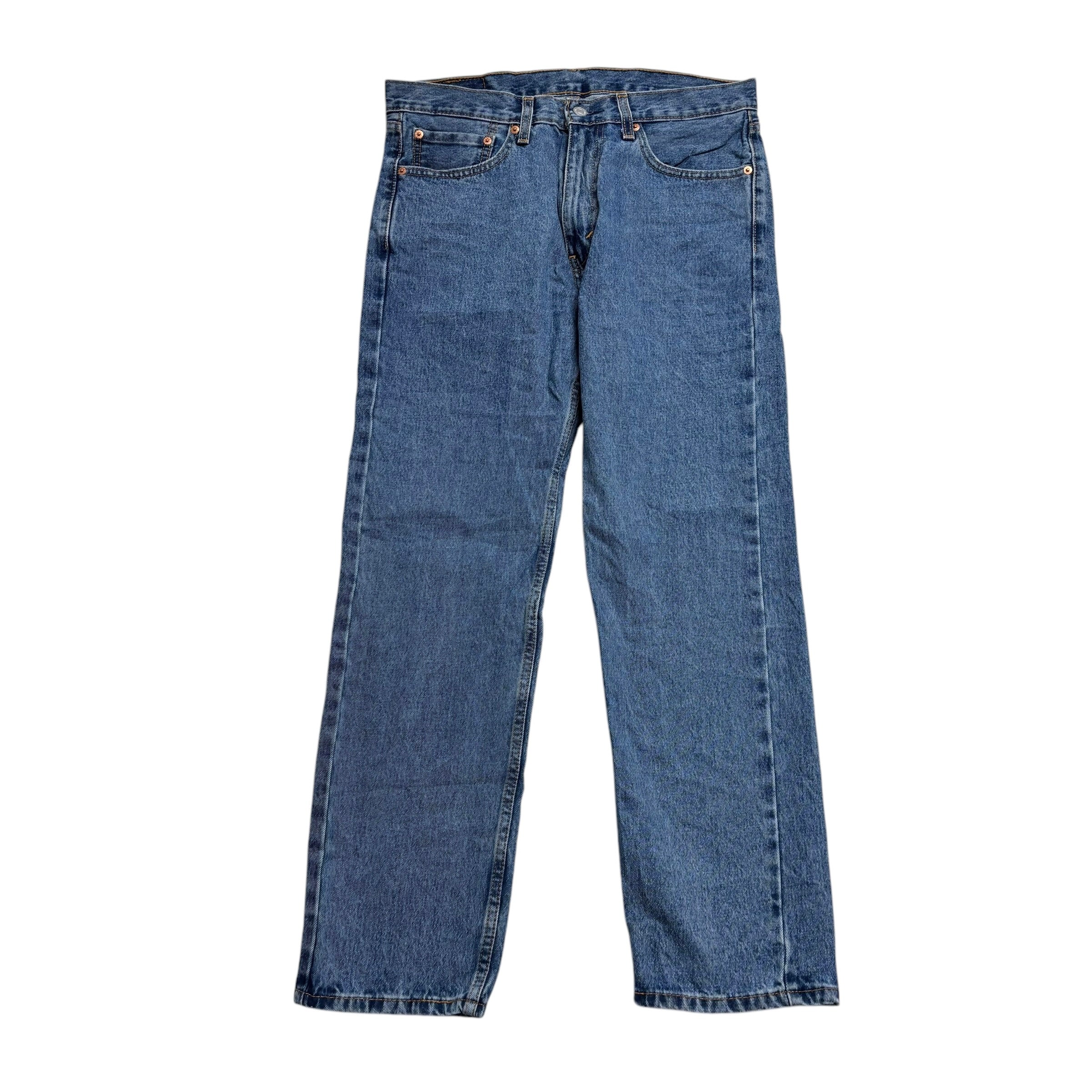 Levis 505 Jeans W33 L30 Mens Mid Blue Regular Straight Fit Denim (E)