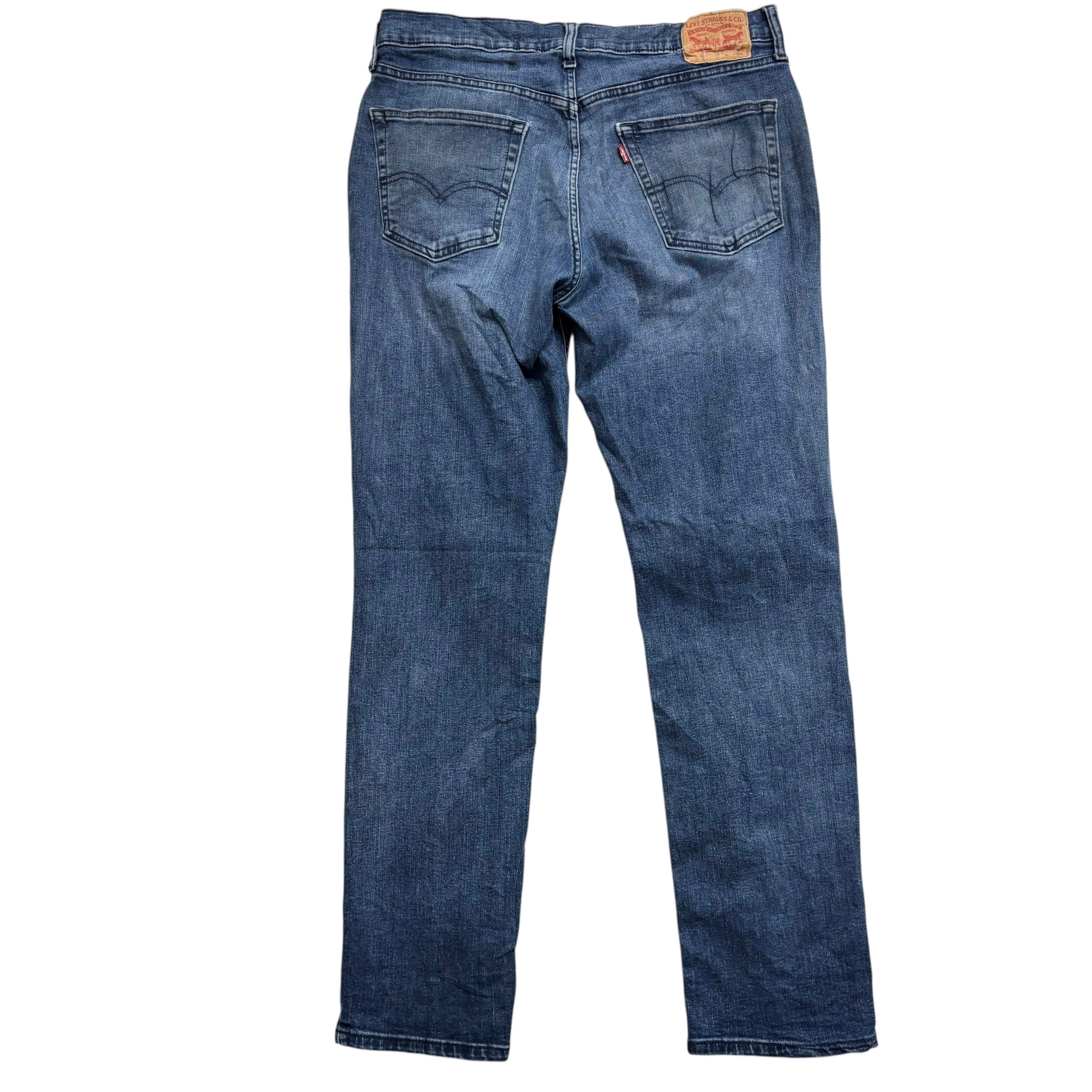 Levis 541 Jeans W33 L32 Mens Navy Blue Athletic Tapered Fit Stretch Denim (F)