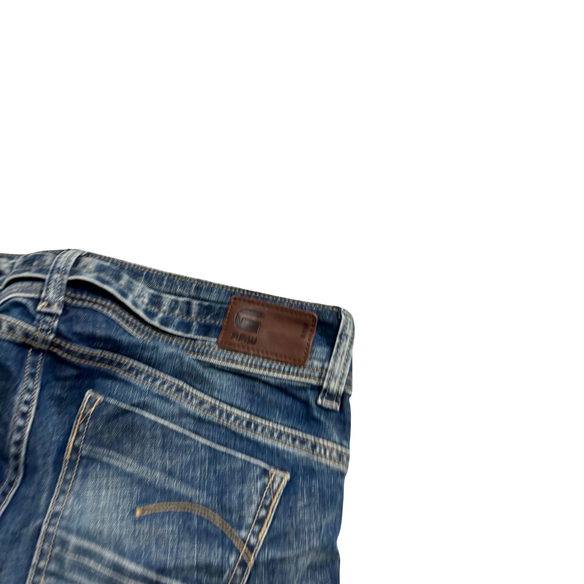 G Star Raw Midge Saddle Jeans W29 L30 Womens Dark Blue Stretch Denim (E)