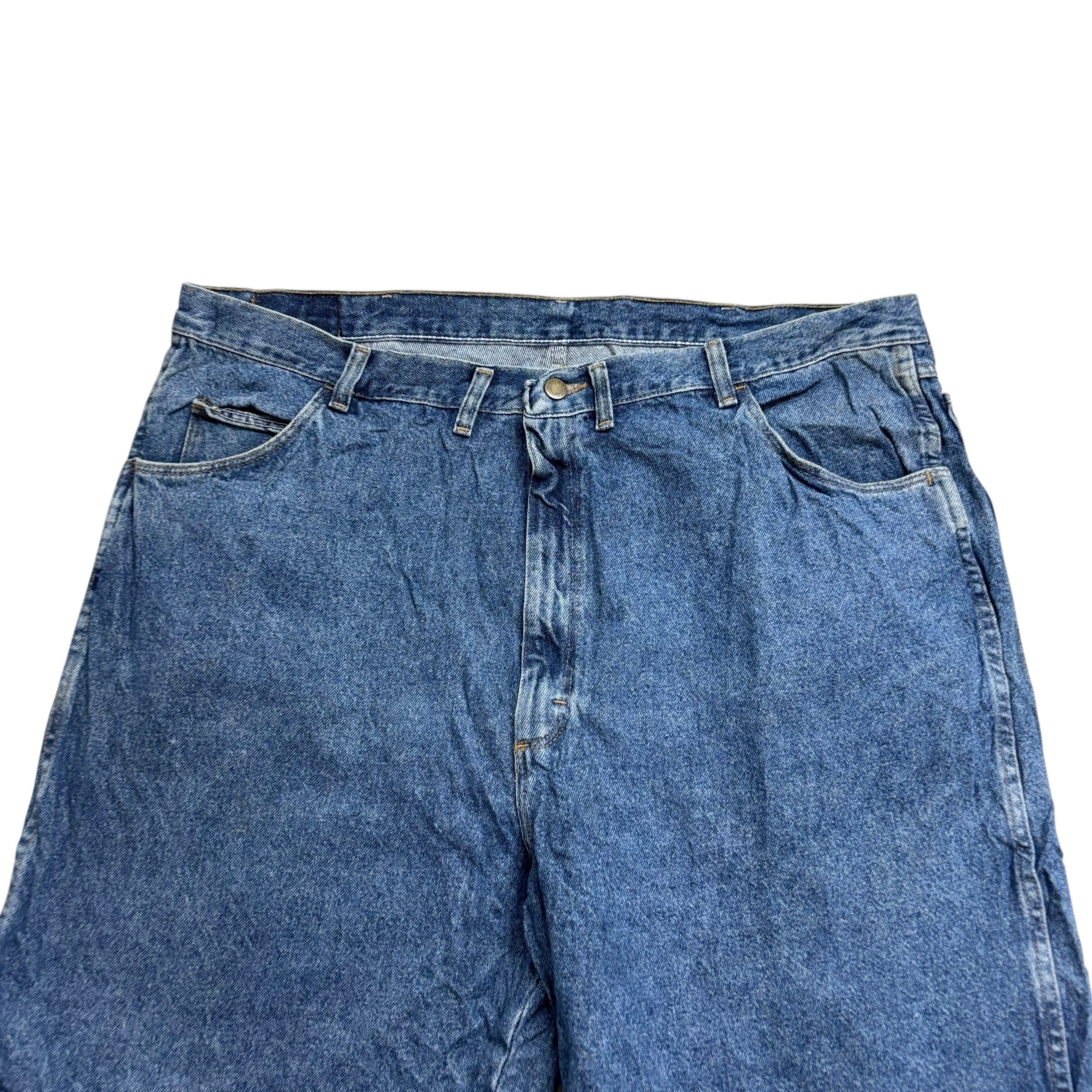 Vintage Wrangler Baggy Jorts W42 Mens Denim Shorts Mid Blue Relaxed Fit (E)