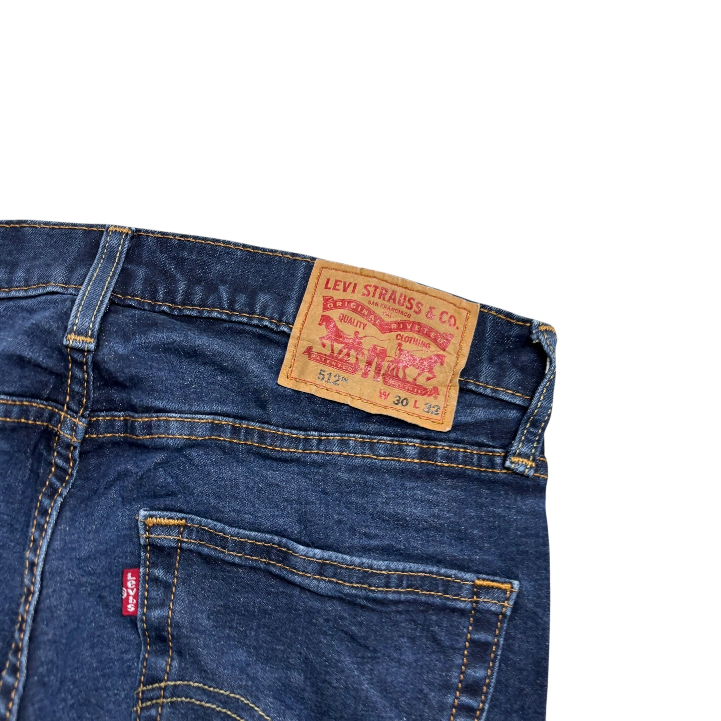 Levis 512 Jeans W30 L30 Mens Dark Blue Slim Tapered Fit Stretch Denim (E)