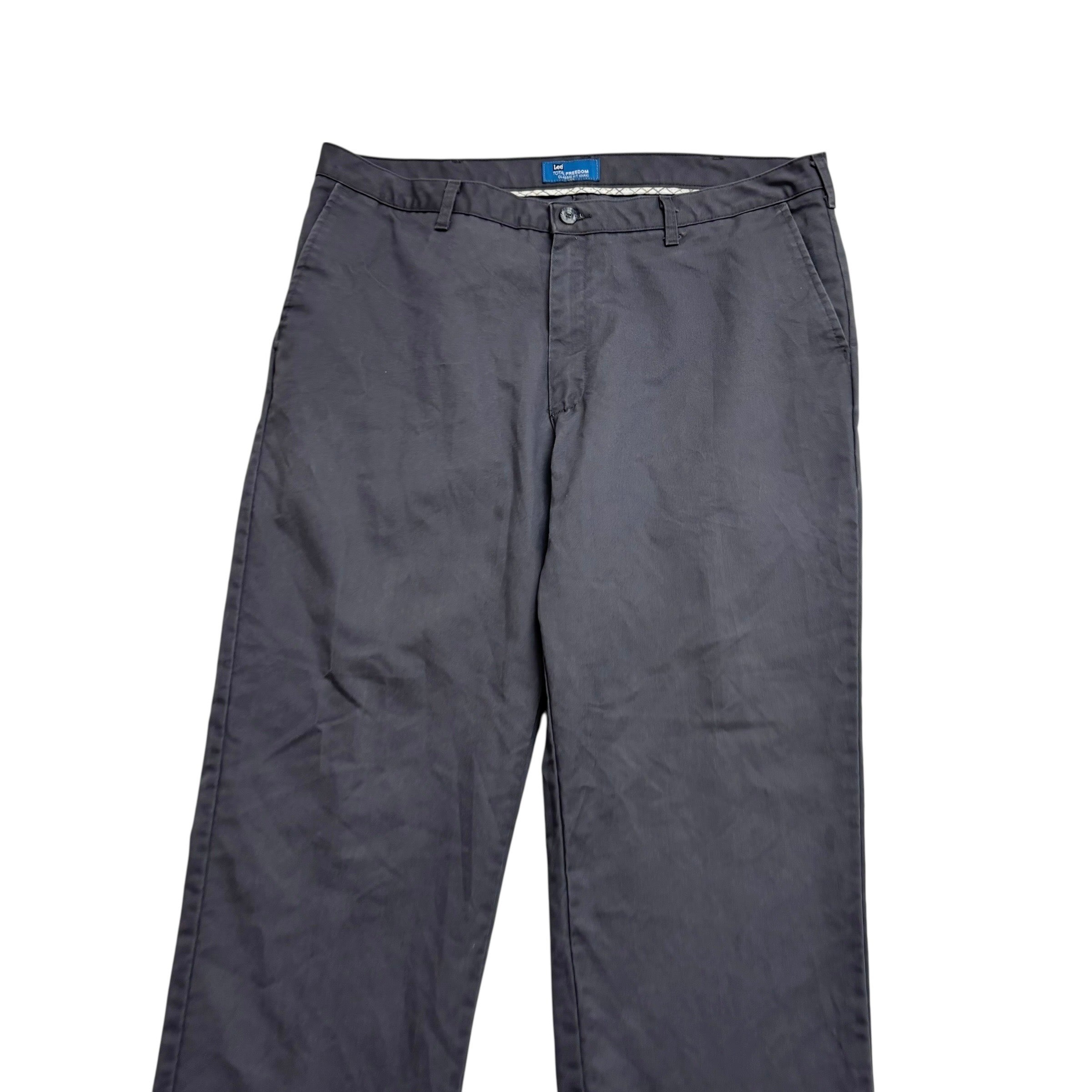 Lee Trousers W40 L31 Mens Grey Relaxed Fit Total Freedom Pants Vintage (E)