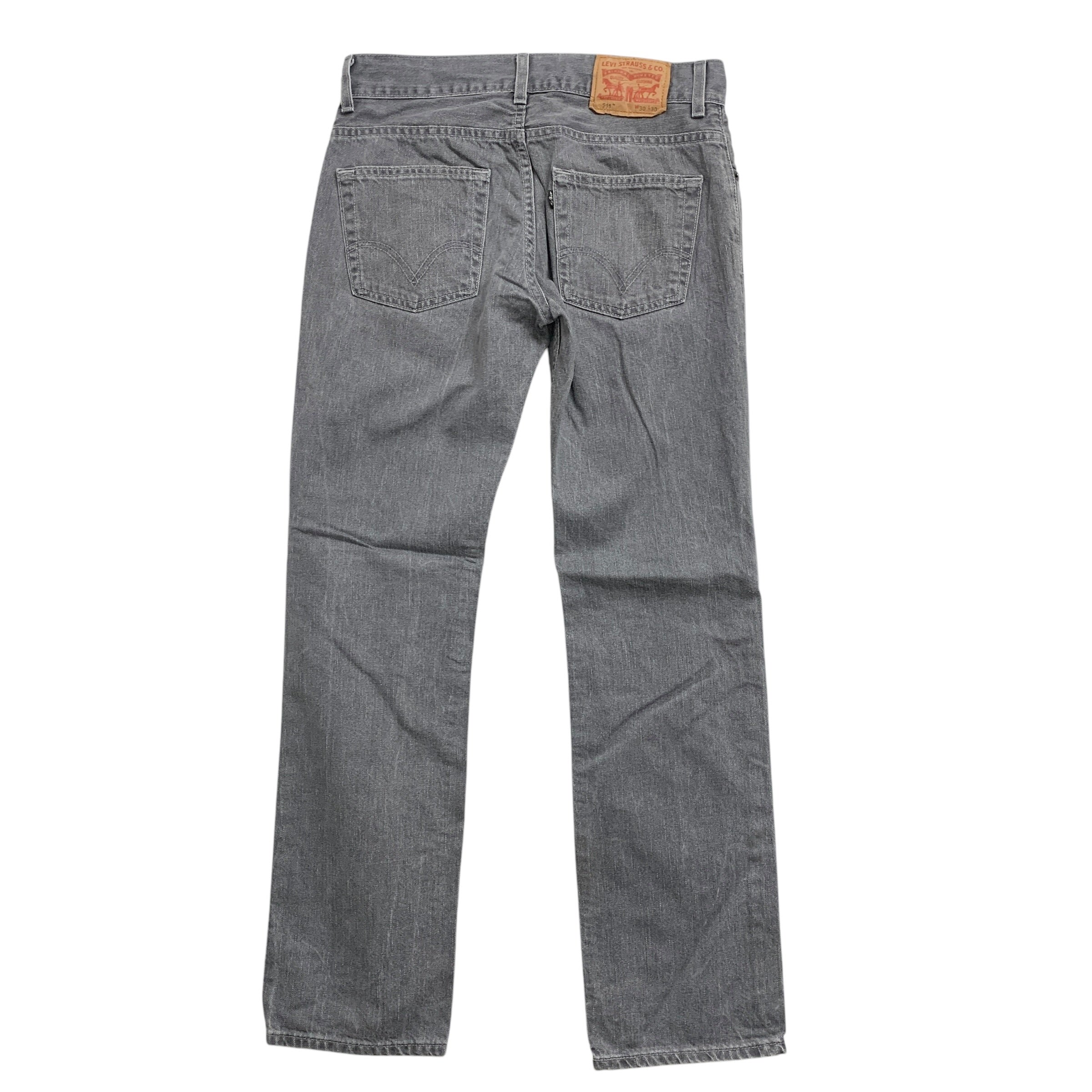 Levis 511 Jeans W30 L30 Mens Grey Slim Fit Denim