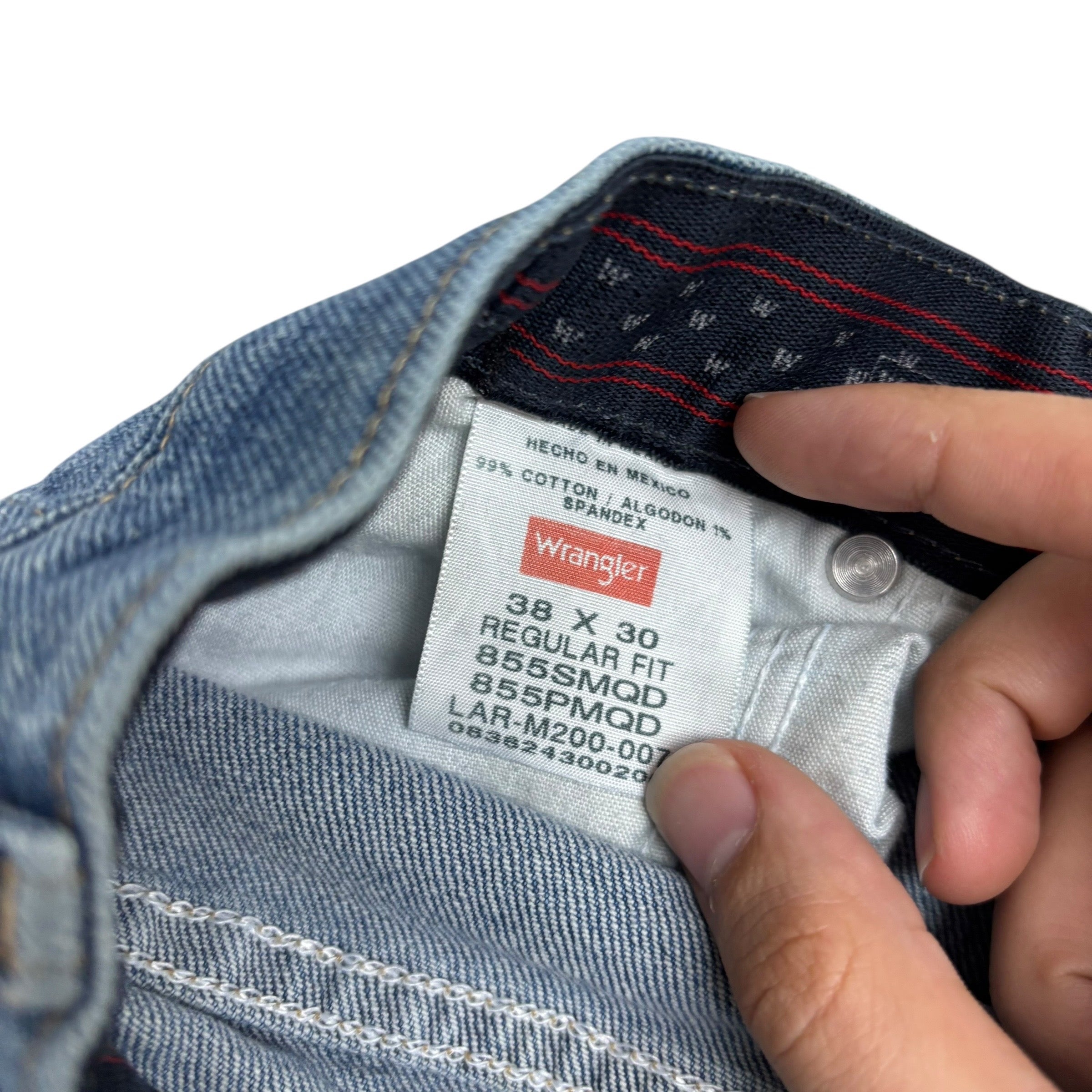 Wrangler Jeans W38 L30 Mens Mid Blue Regular Straight Fit Stretch Denim