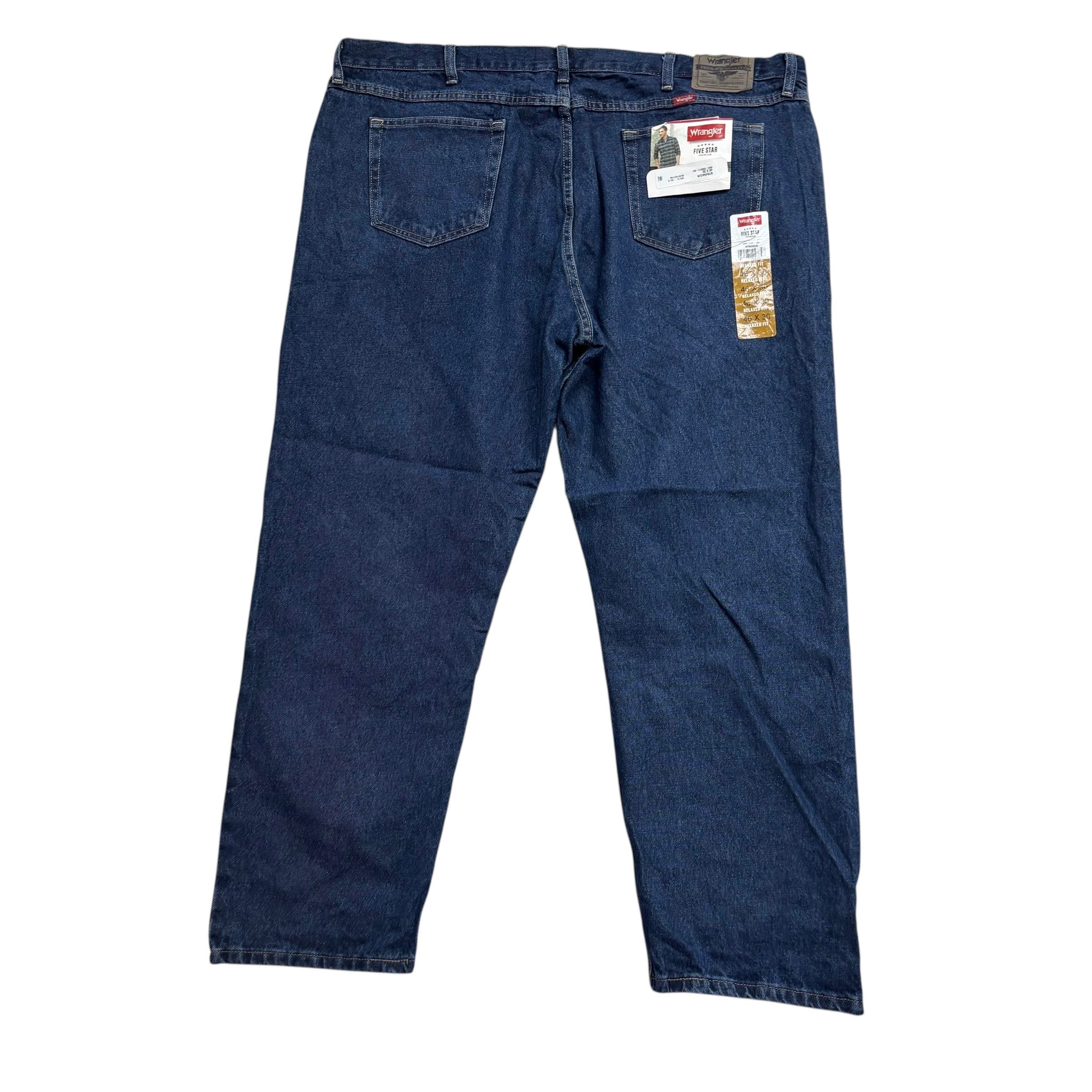 Wrangler Jeans W46 L30 Mens Dark Blue Relaxed Straight Fit Baggy Denim (E)