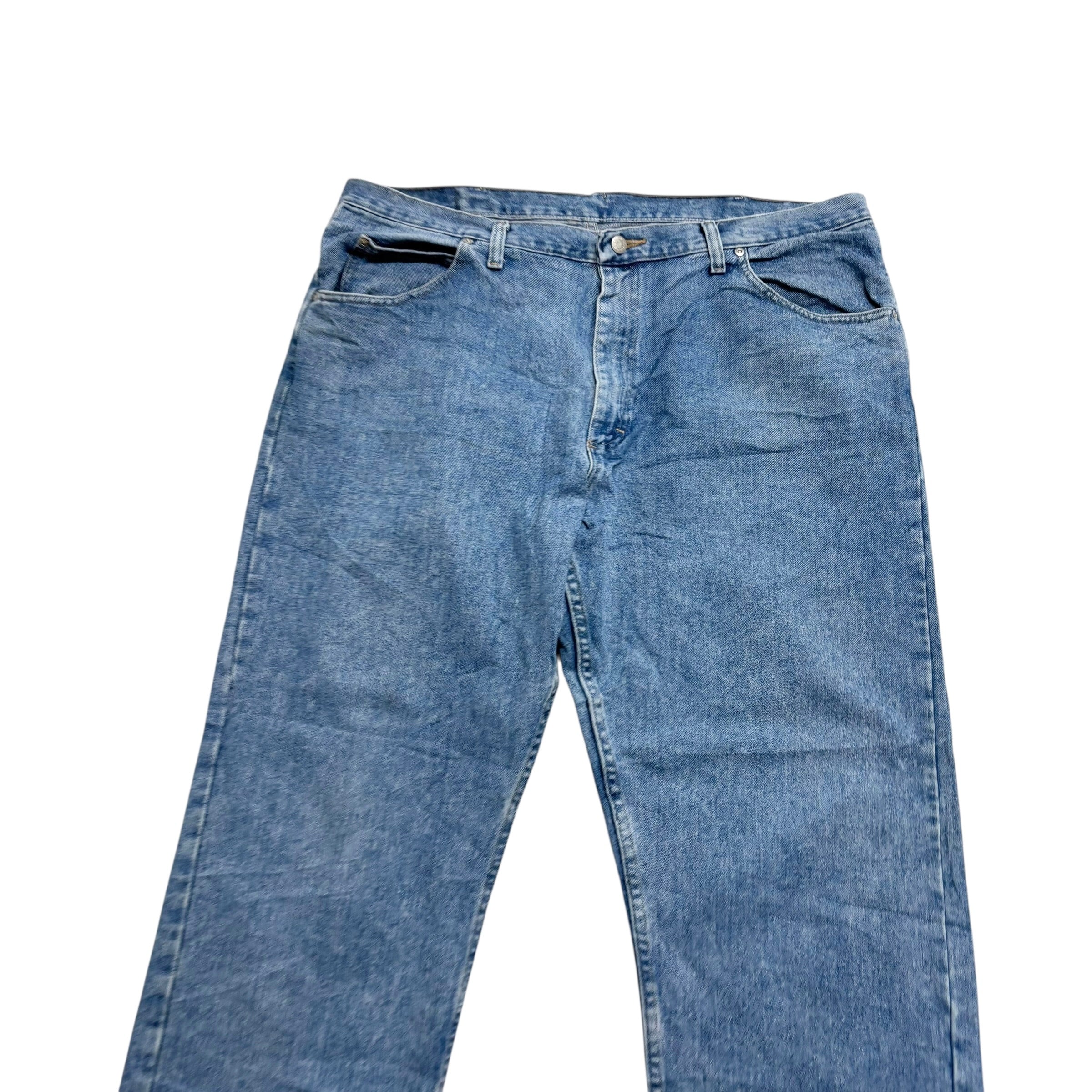 Wrangler Jeans W40 L30 Mens Light Blue Relaxed Straight Fit Baggy Denim (E)