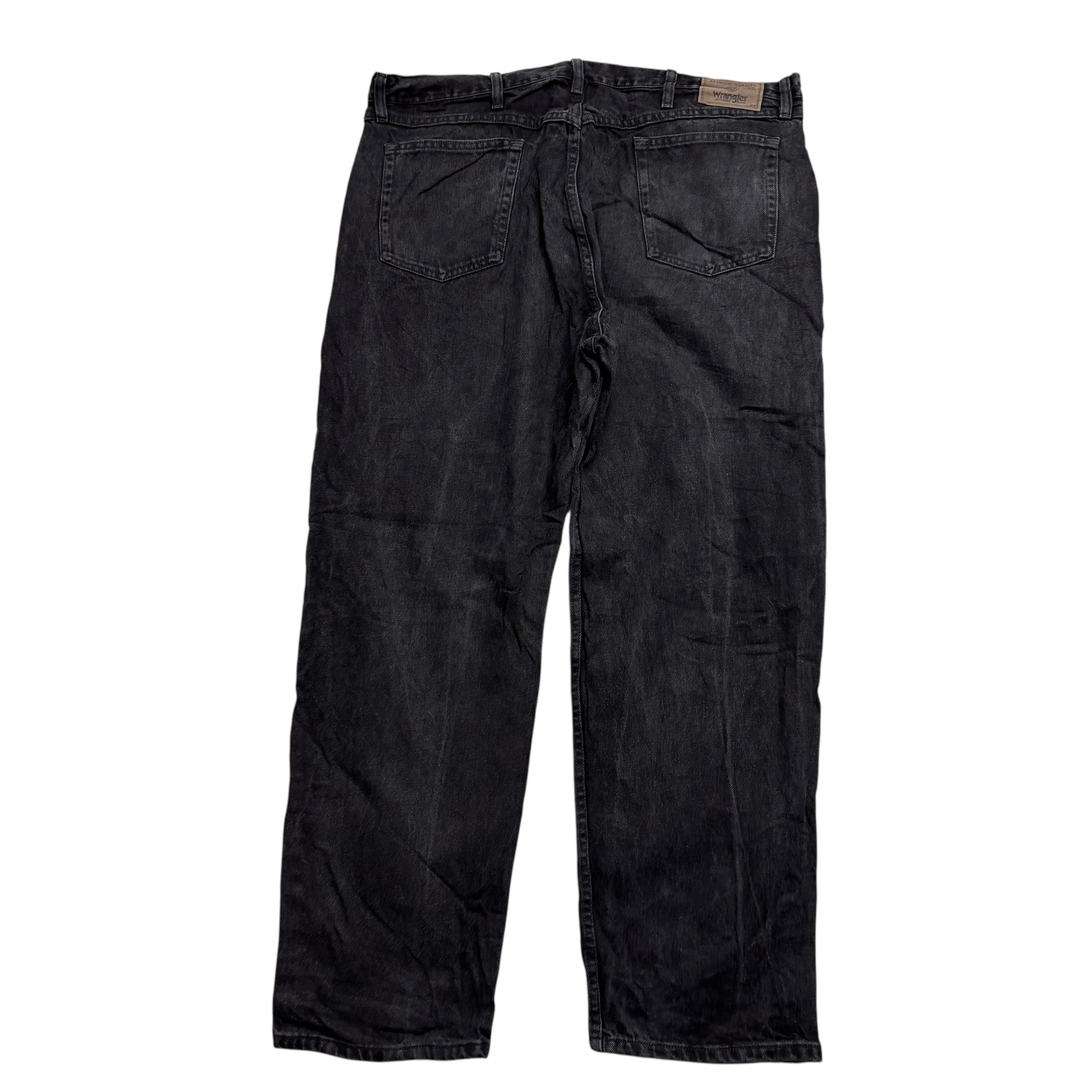 Wrangler Jeans W42 L30 Mens Black Relaxed Straight Fit Baggy Denim (E)