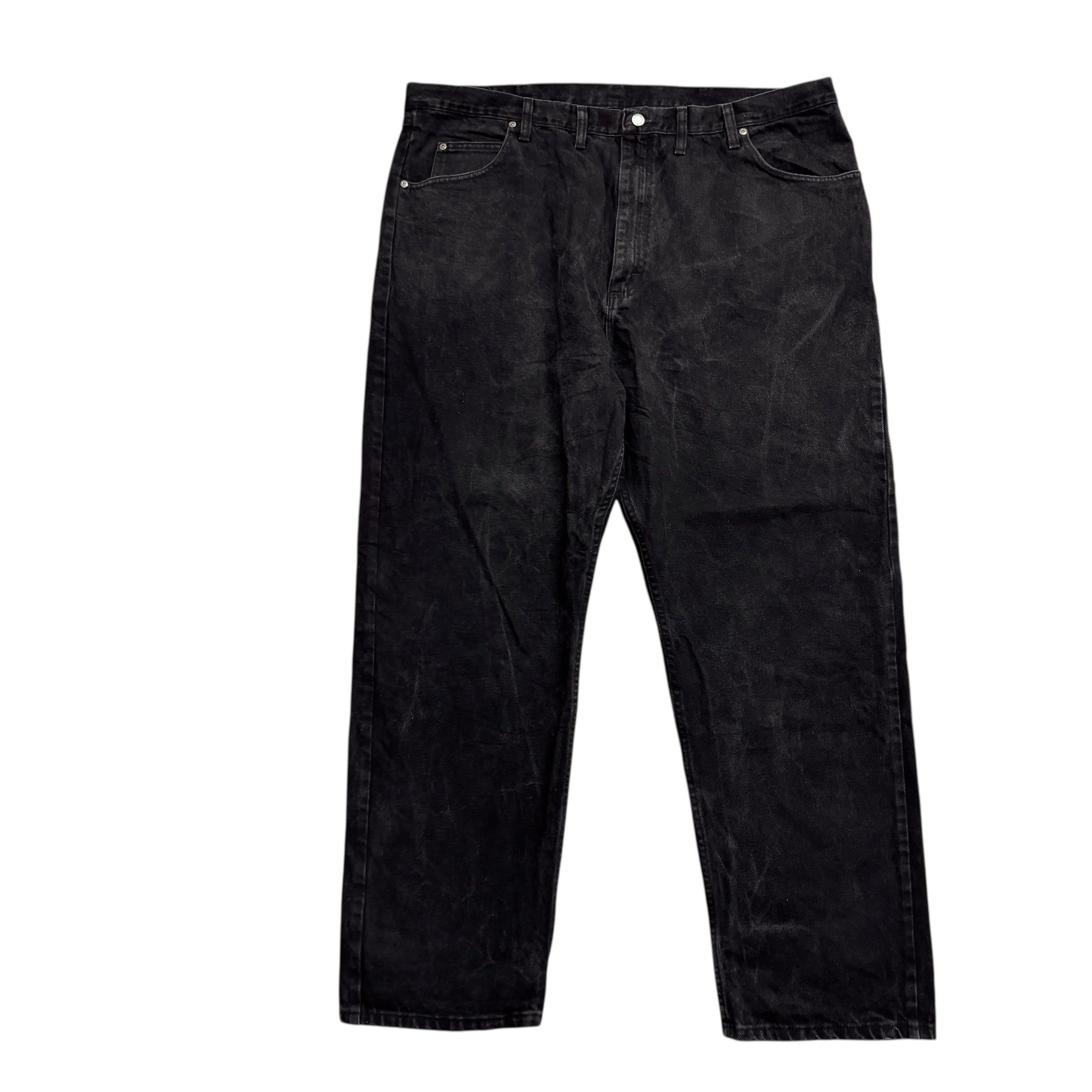 Wrangler Jeans W44 L32 Mens Black Relaxed Straight Fit Vintage Denim