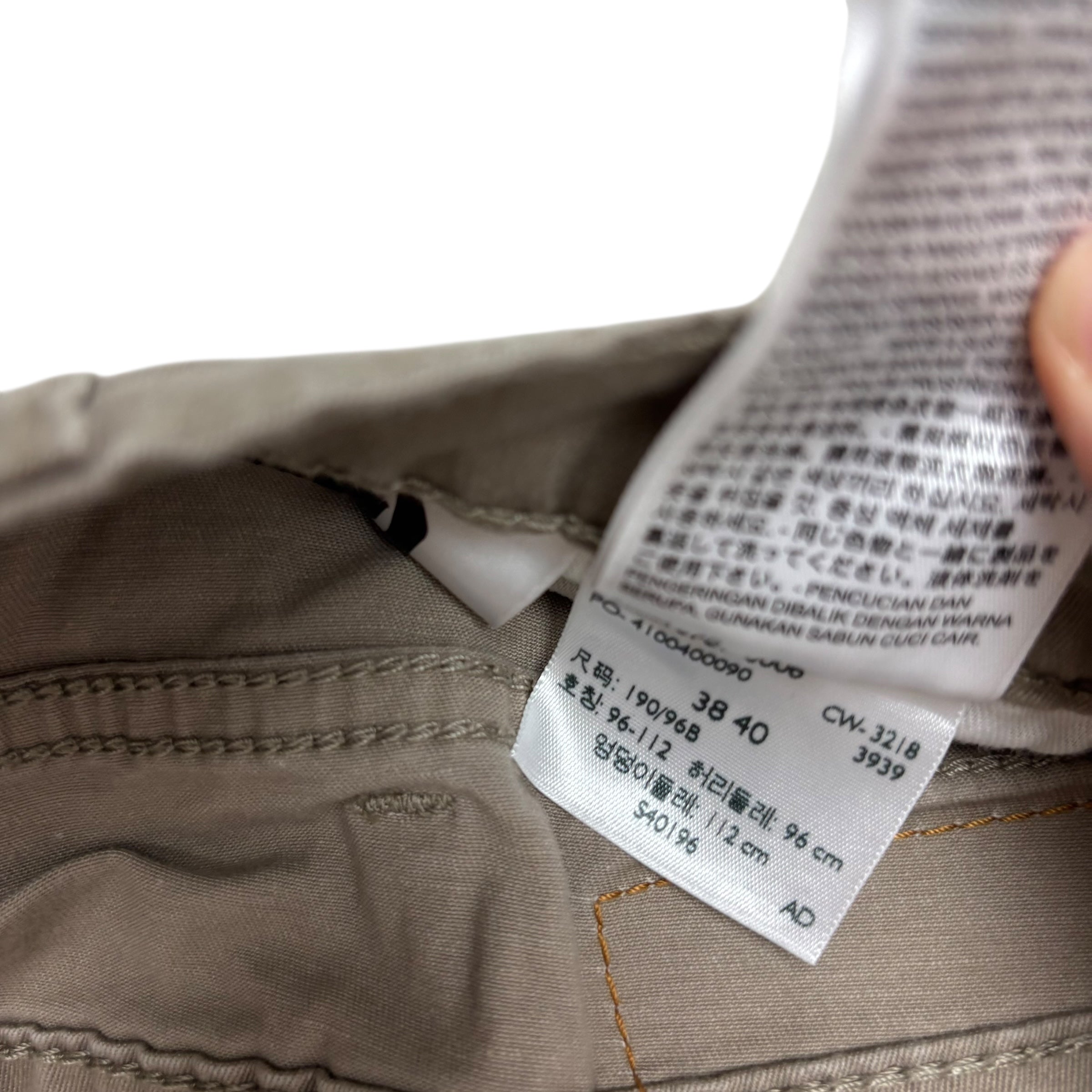 Levis 541 Trousers W38 L40 Mens Stone Athletic Tapered Fit Stretch Pants (E)