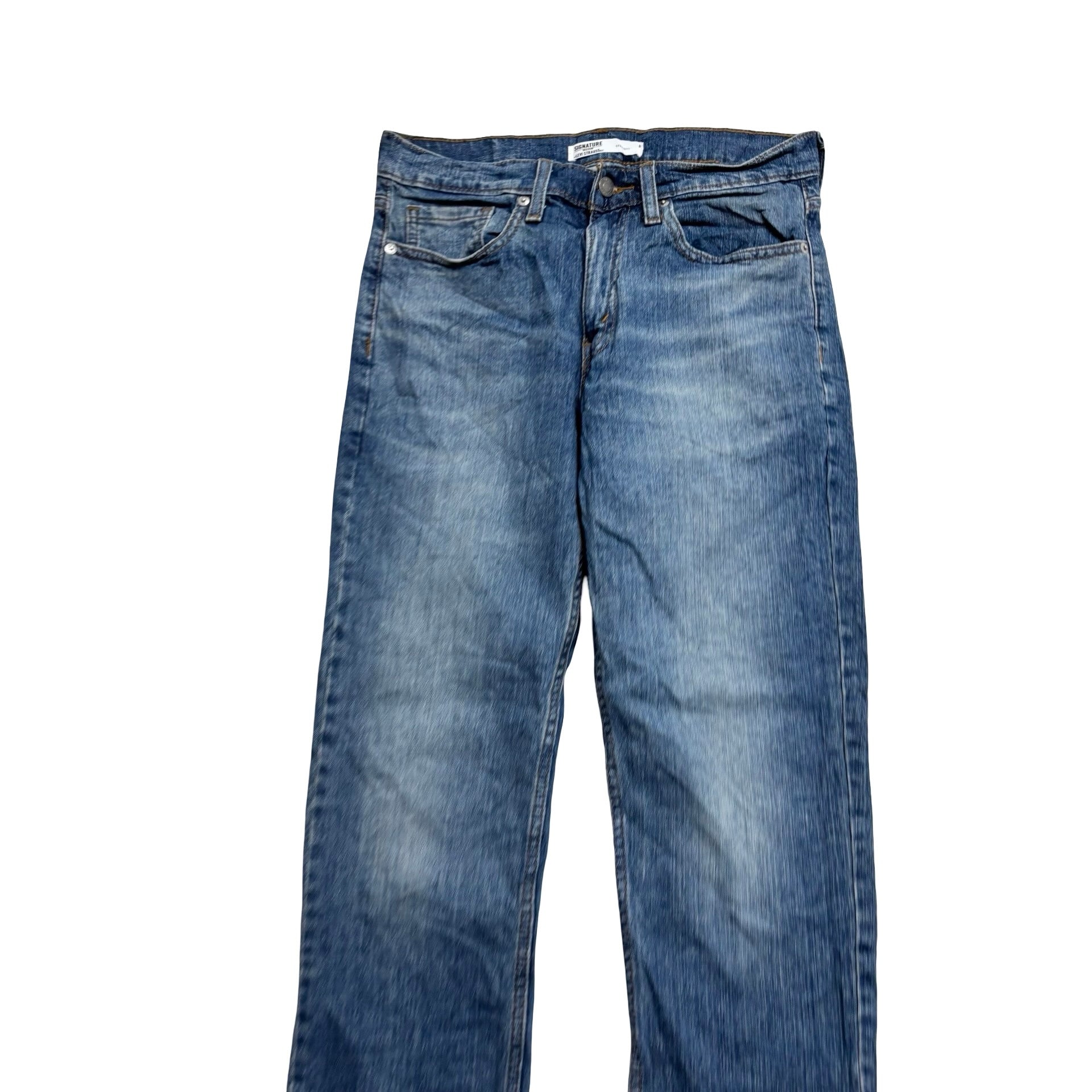 Levis Signature Jeans W29 L30 Mens Mid Blue Slim Straight Fit Stretch (E)
