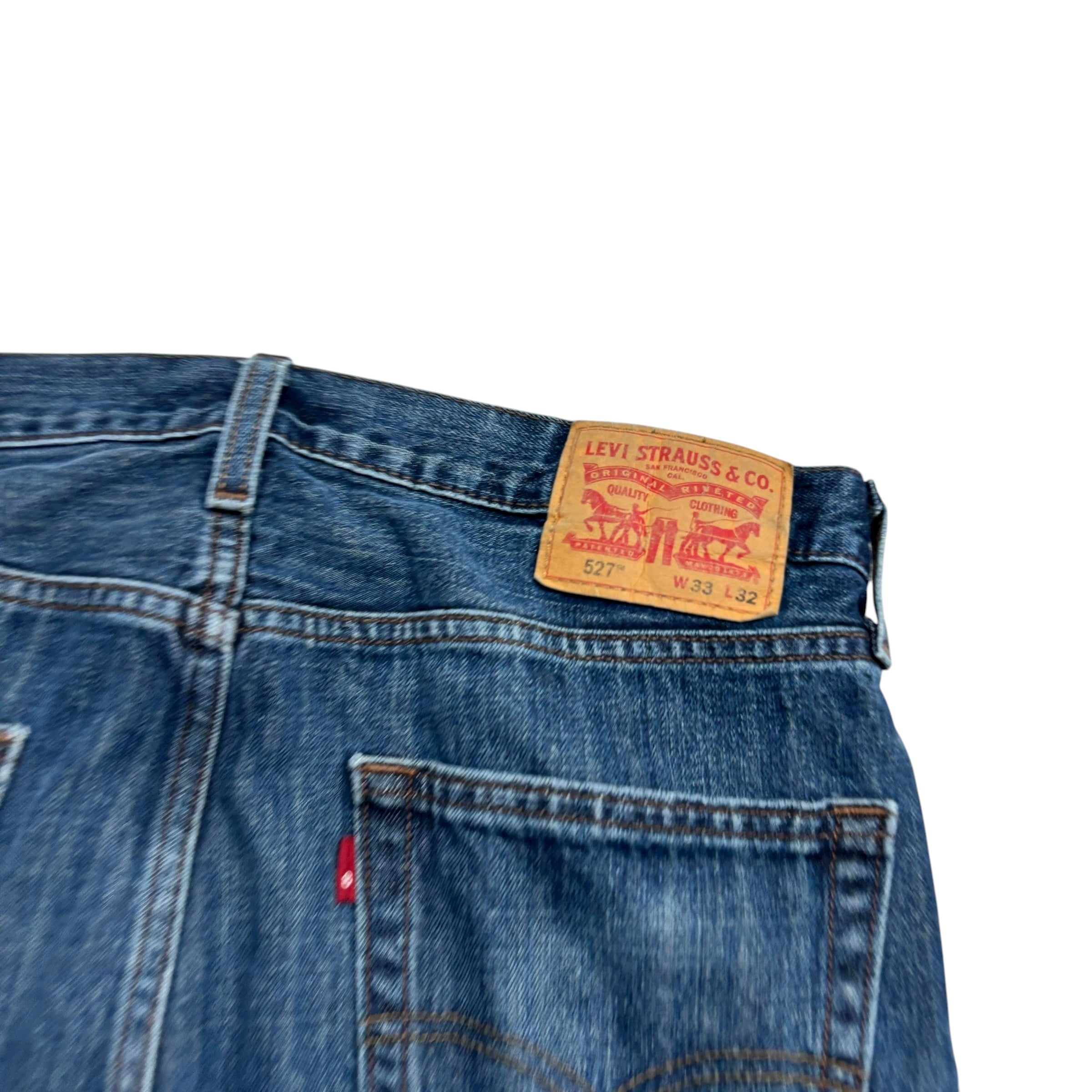 Levis 527 Jeans W33 L32 Mens Dark Blue Slim Bootcut Fit Denim