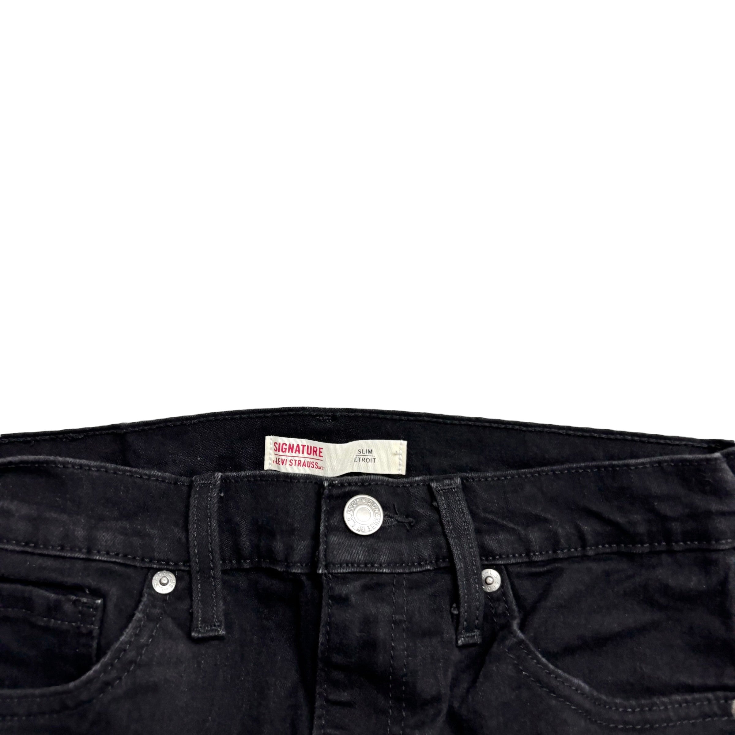 Levis Signature Jeans W30 L32 Mens Black Slim Fit Stretch Denim (E)