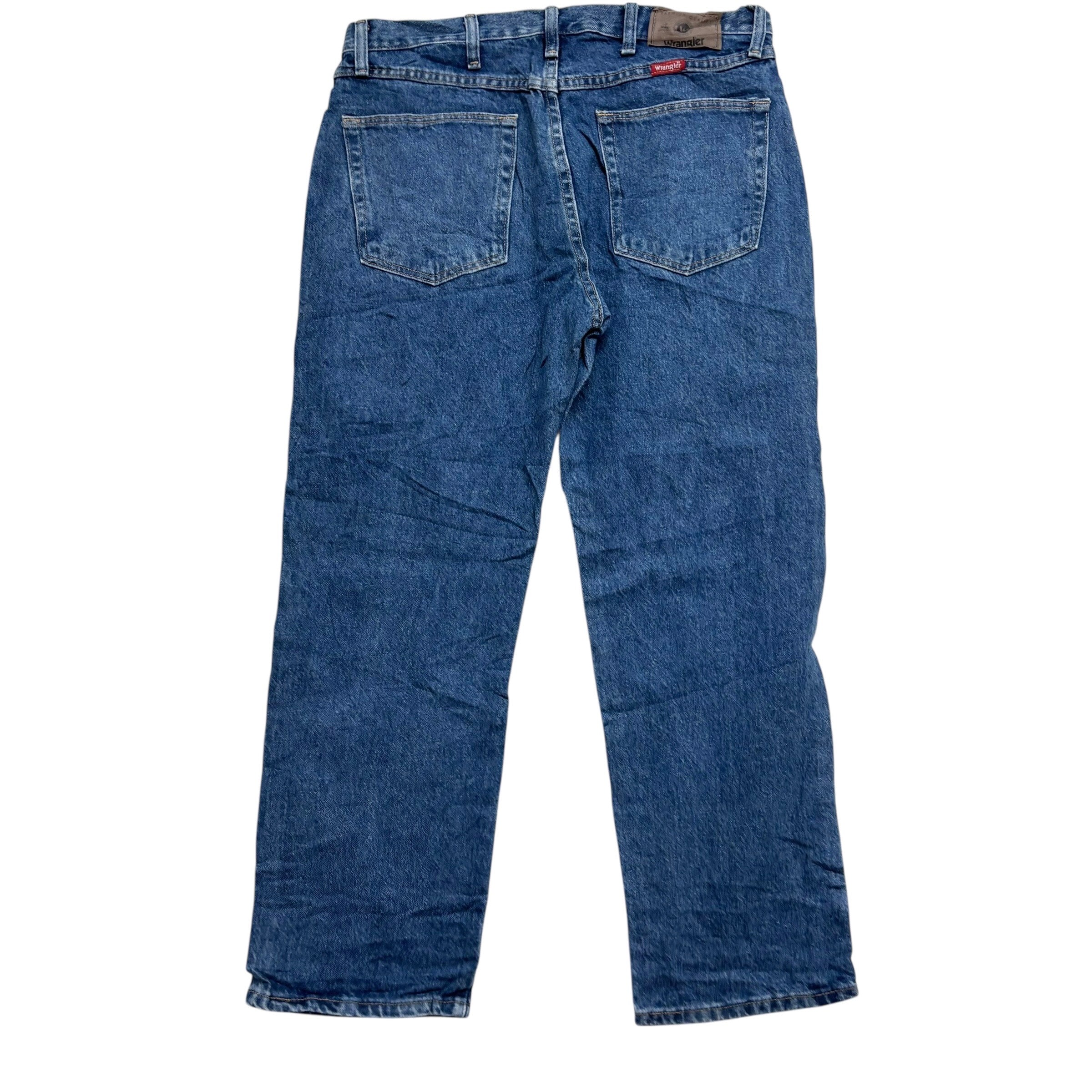 Wrangler Jeans W34 L28 Mens Mid Blue Regular Straight Fit Denim (E)