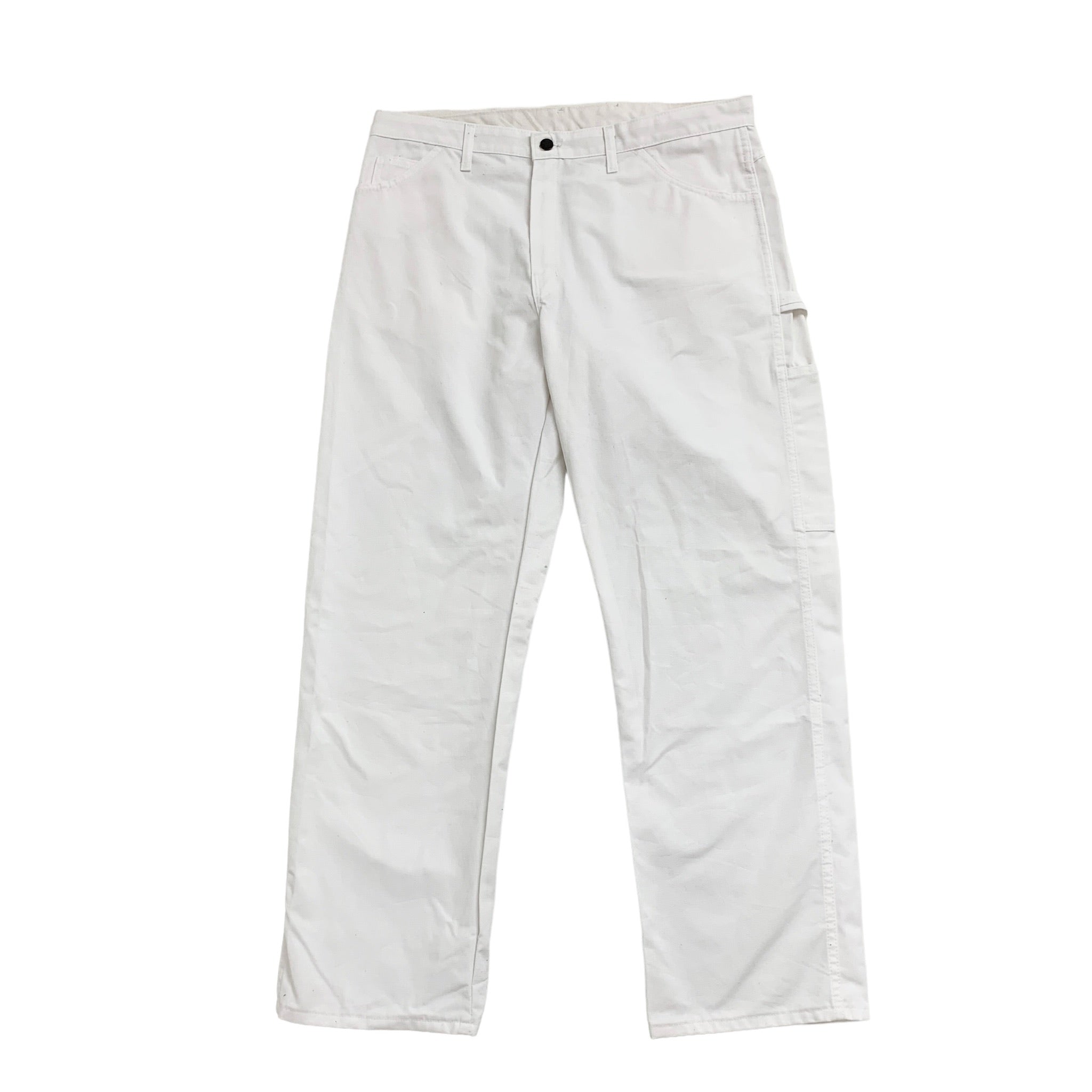 Dickies Carpenter Jeans W38 L32 Mens White Baggy Relaxed Fit Workwear Pants