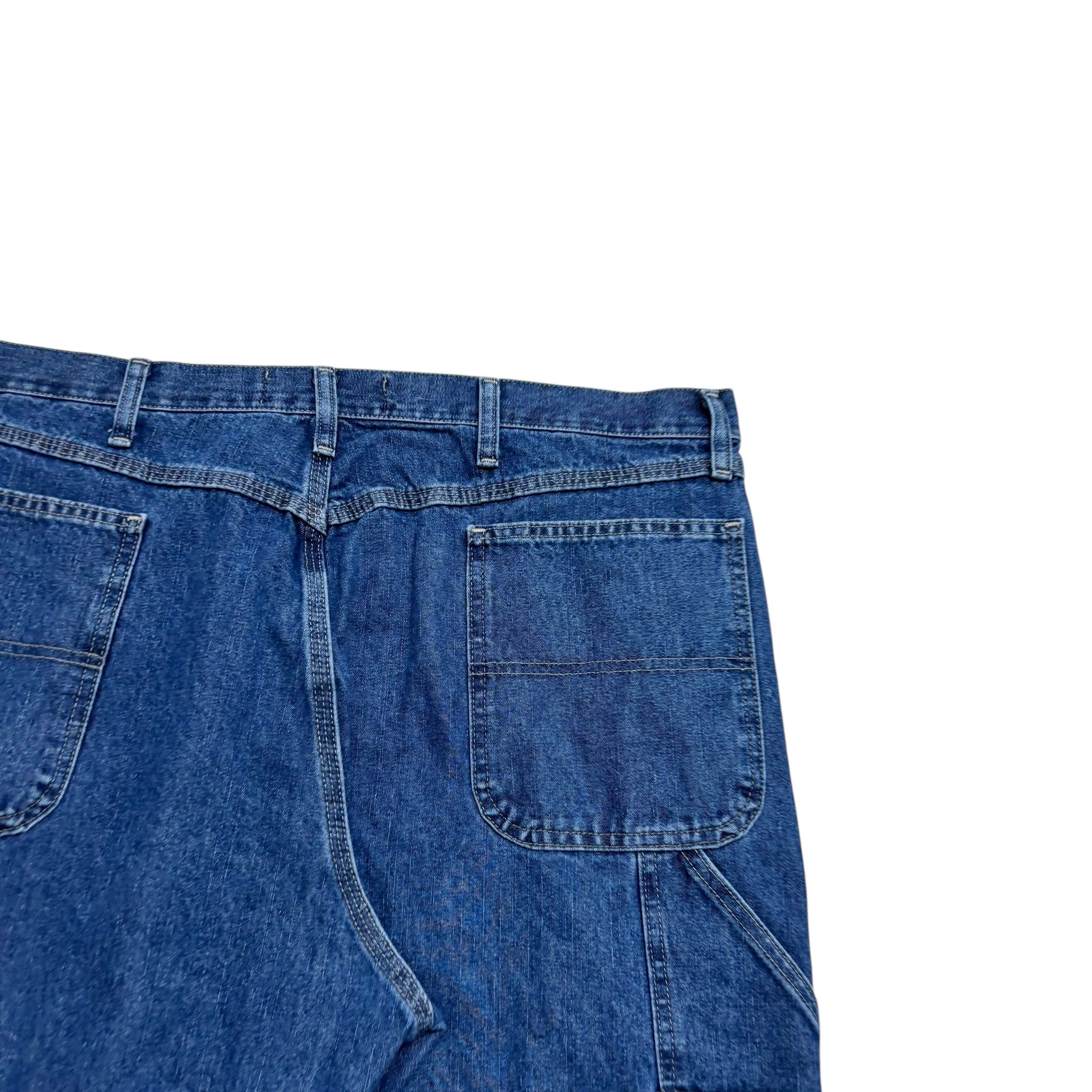 Wrangler Carpenter Jeans W42 L32 Mens Mid Blue Relaxed Straight Fit Denim