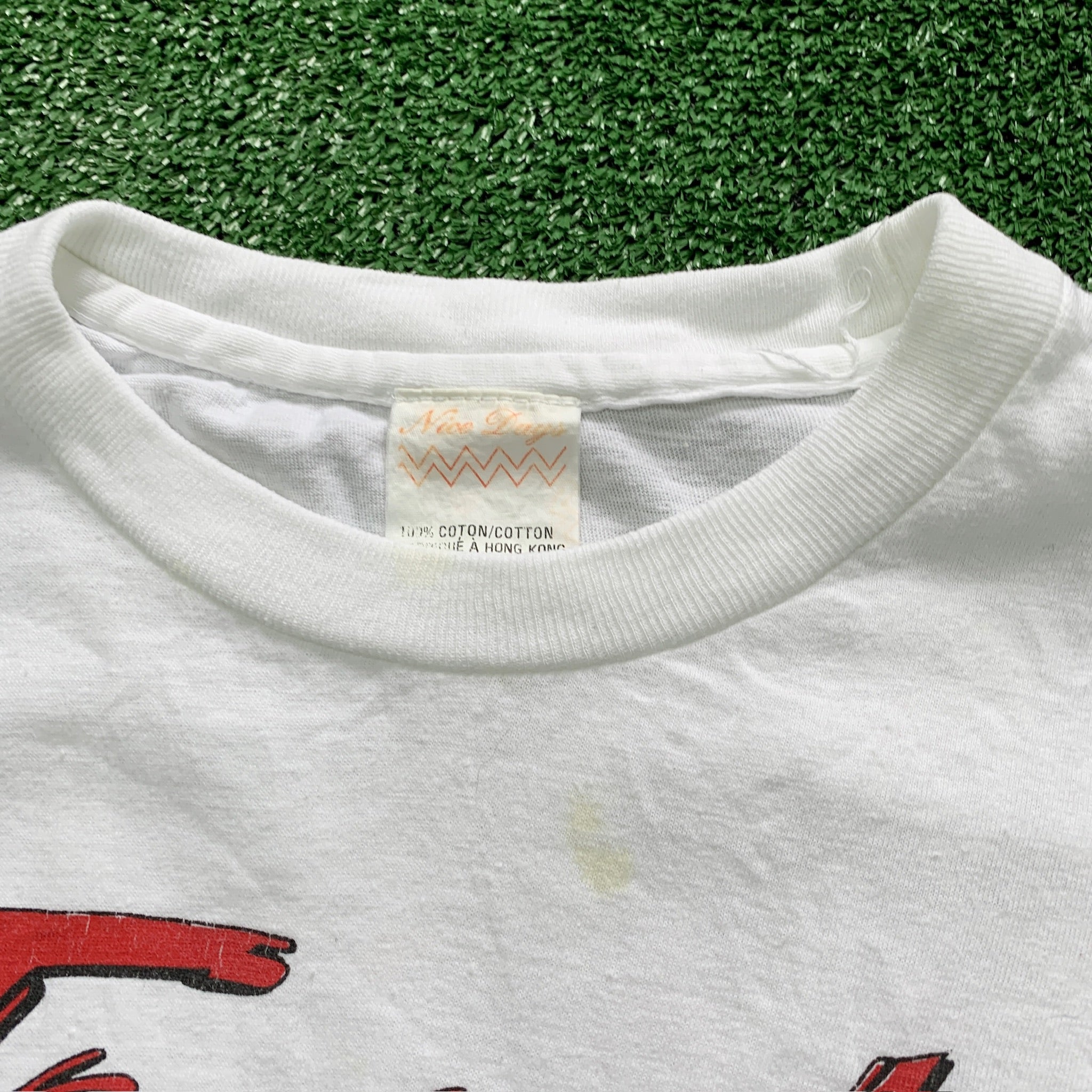 Vintage T Shirt Mens Small White Single Stitch Graphic Print 90s USA Tourist