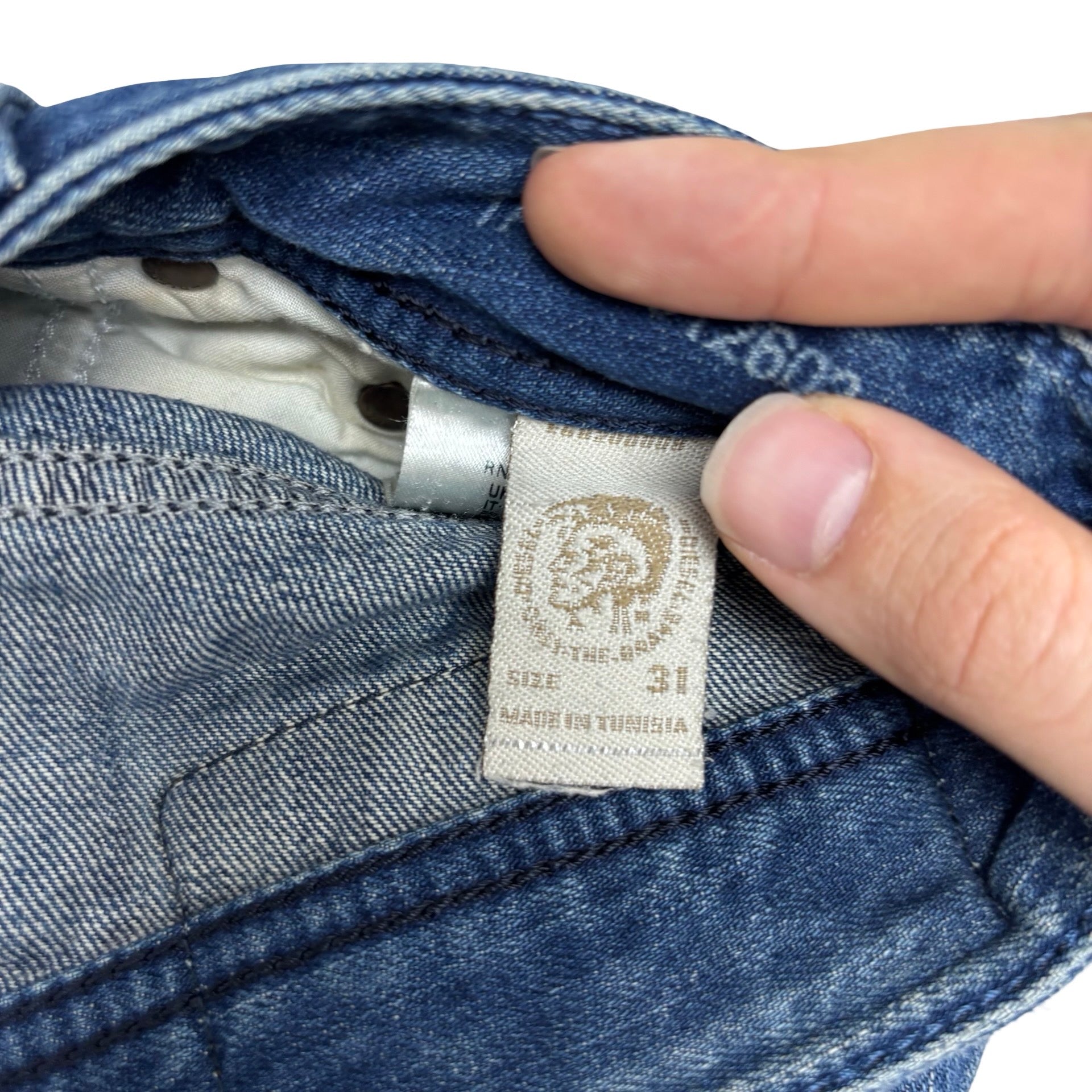 Diesel Jeans W31 L34 Mens Mid Blue Regular Straight Fit Denim (F)