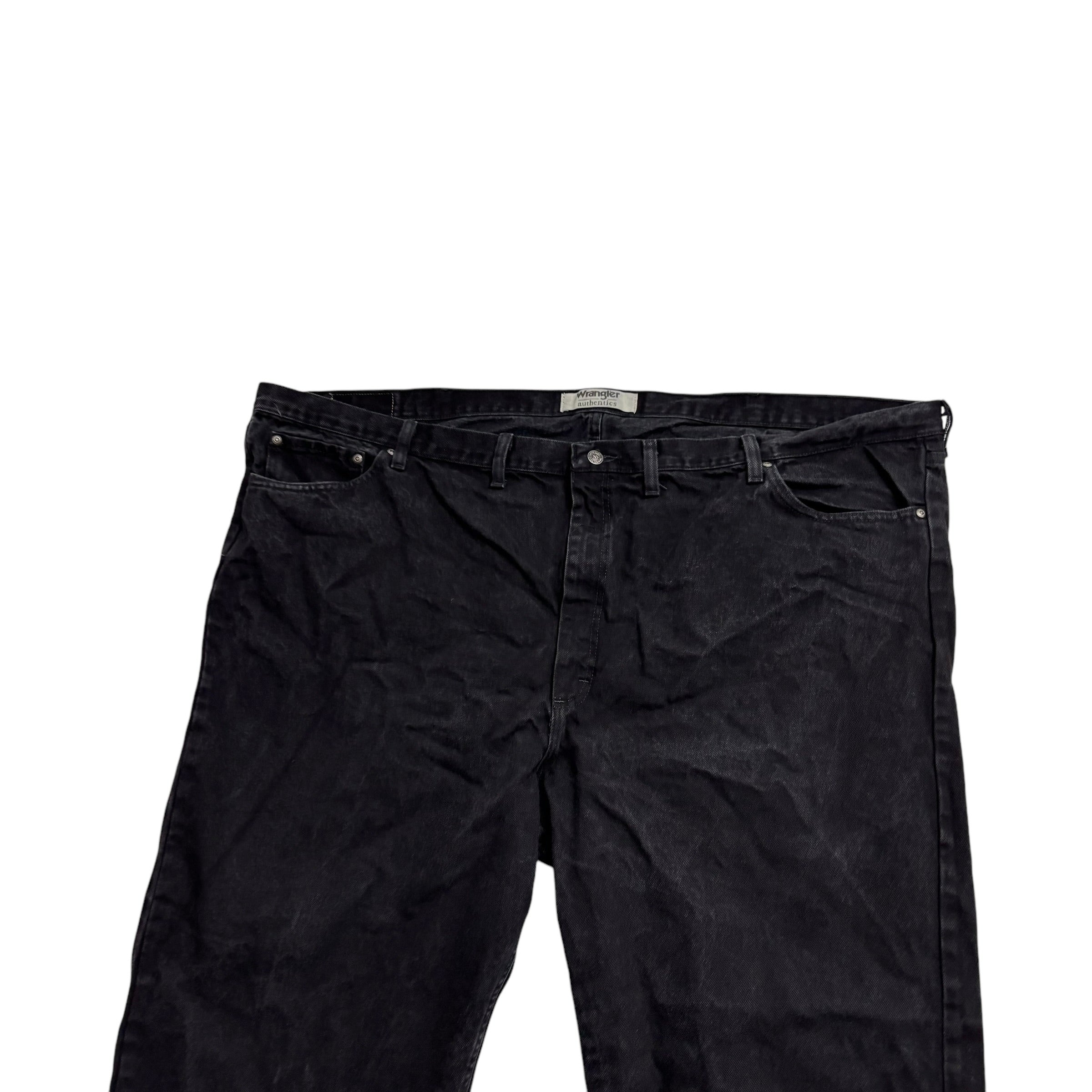 Wrangler Jeans W56 L30 Mens Black Relaxed Straight Fit Denim (E)