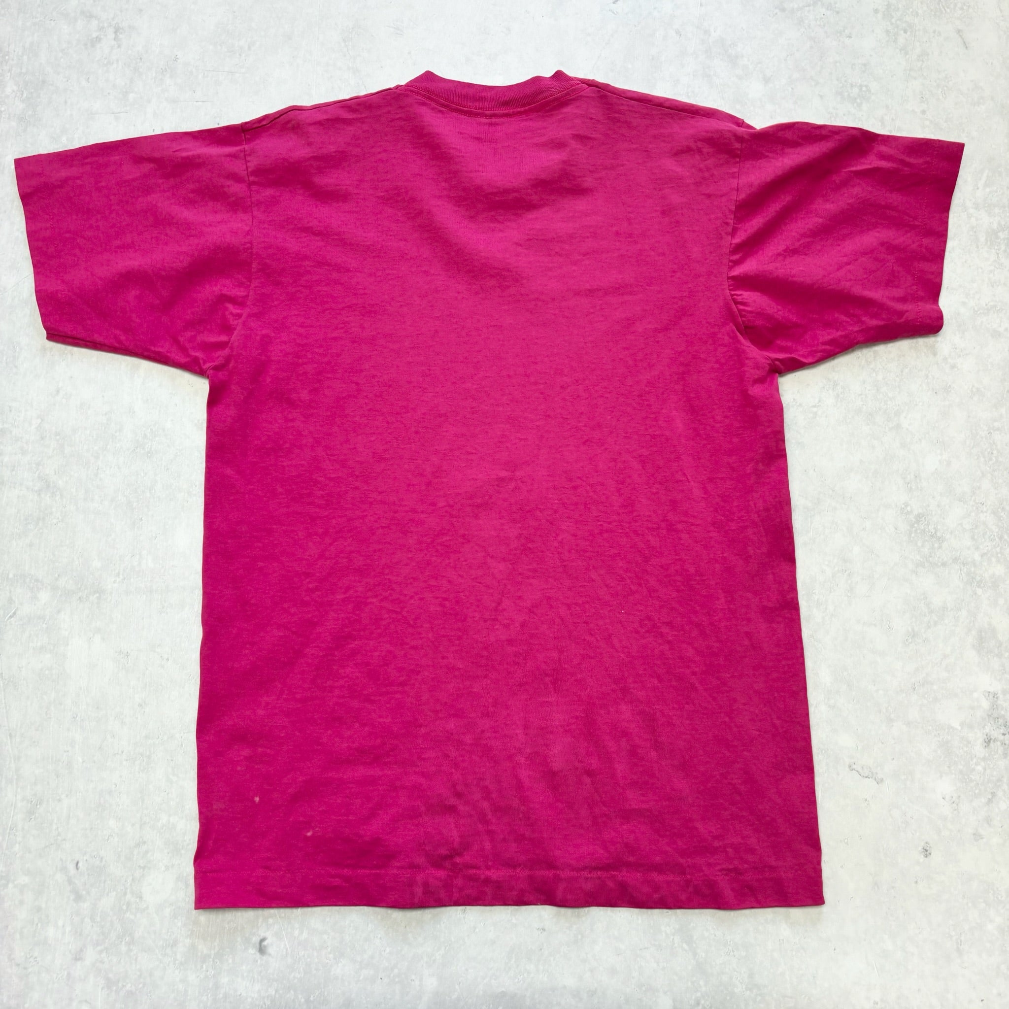 Vintage T Shirt Mens Medium Pink Single Stitch Graphic Print 90s USA