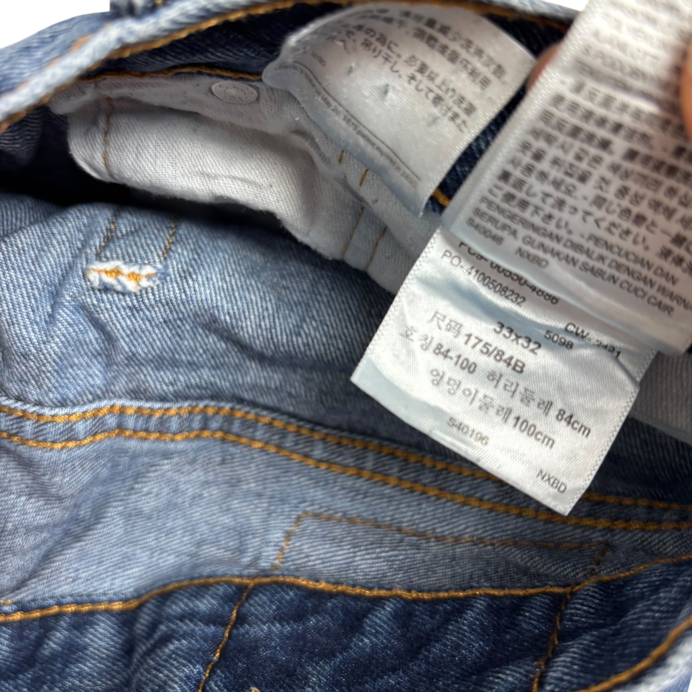 Levis 550 Jeans W33 L32 Mens Mid Blue Relaxed Straight Fit Denim (E)