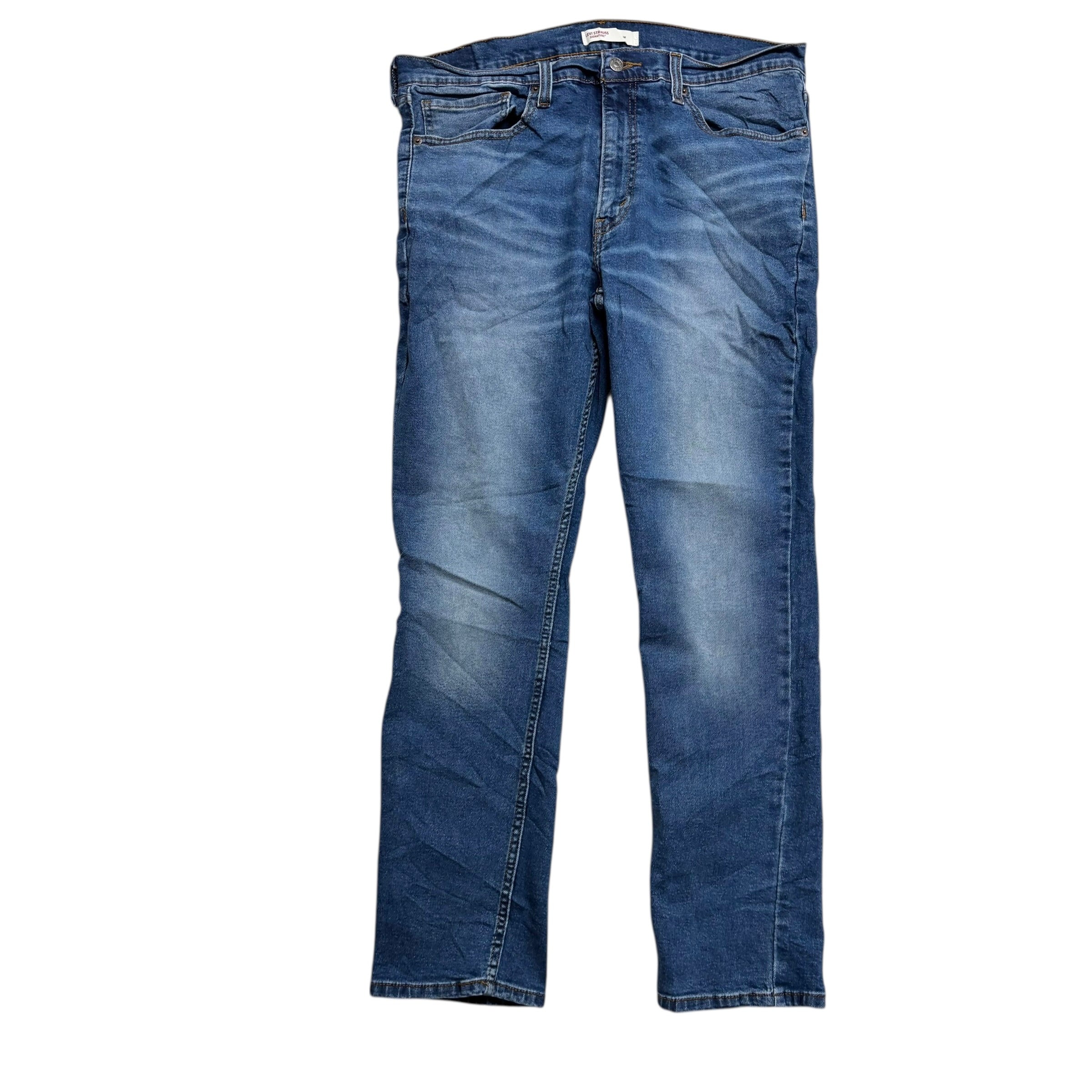 Levis Signature Jeans W36 L30 Mens Mid Blue Slim Fit Stretch Denim (E)