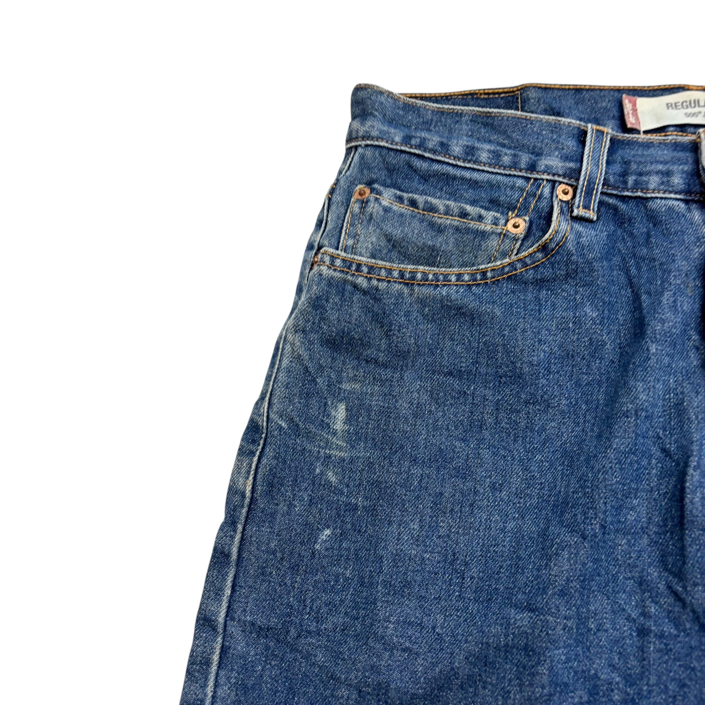 Levis 505 Jeans W31 L30 Mens Mid Blue Regular Straight Fit Vintage Denim