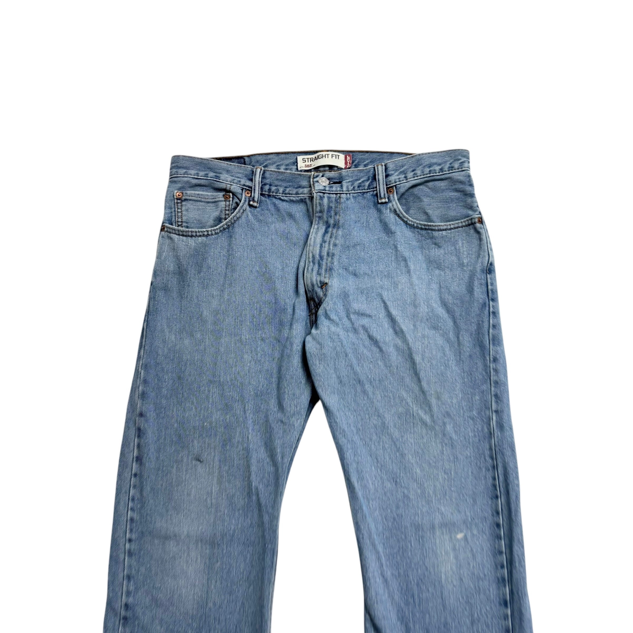 Levis 505 Jeans W36 L29 Mens Light Blue Regular Straight Fit Vintage Denim