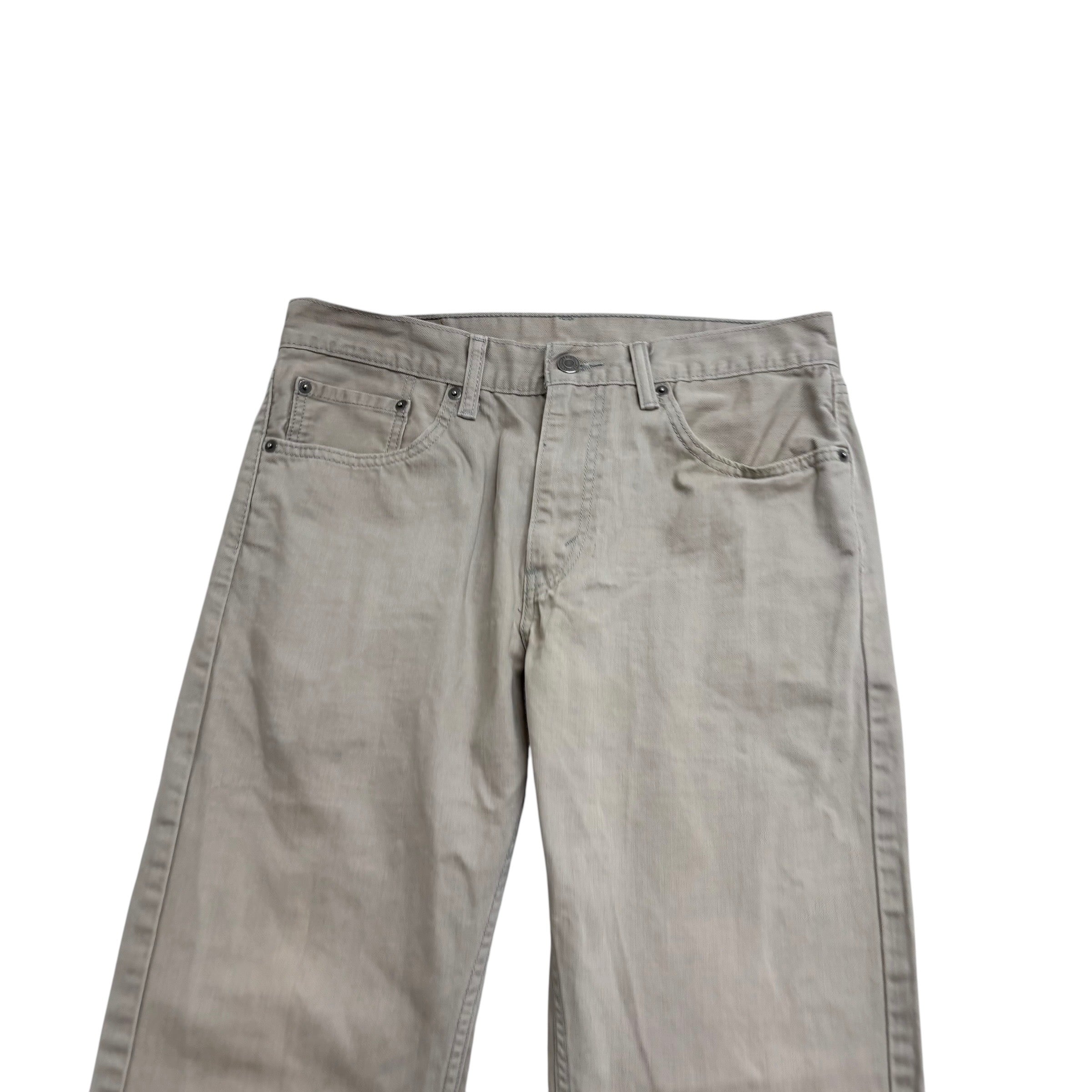Levis 505 Trousers W32 L30 Mens Stone Regular Straight Fit Pants