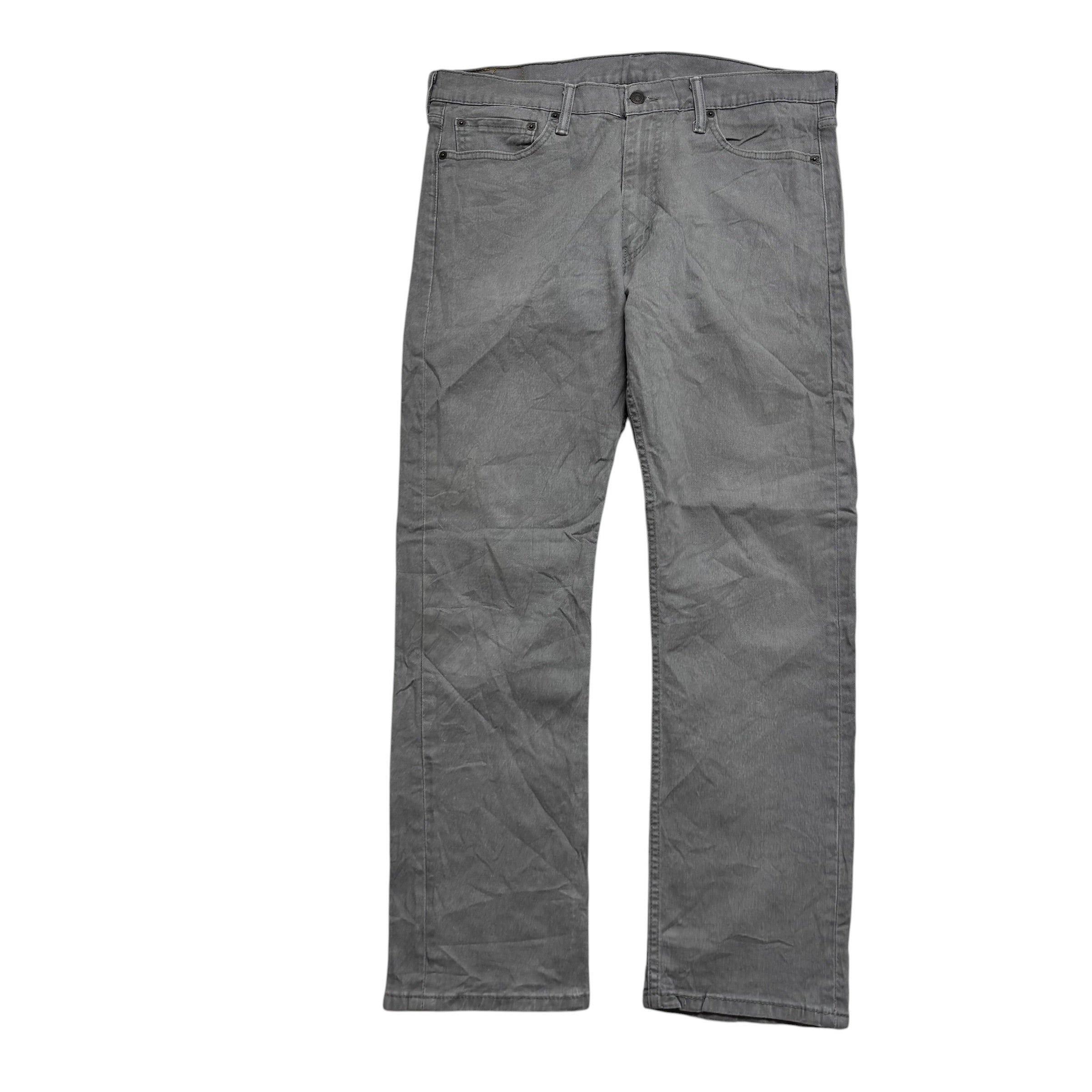 Levis 513 Jeans W36 L30 Mens Grey Slim Straight Fit Stretch Denim (E)
