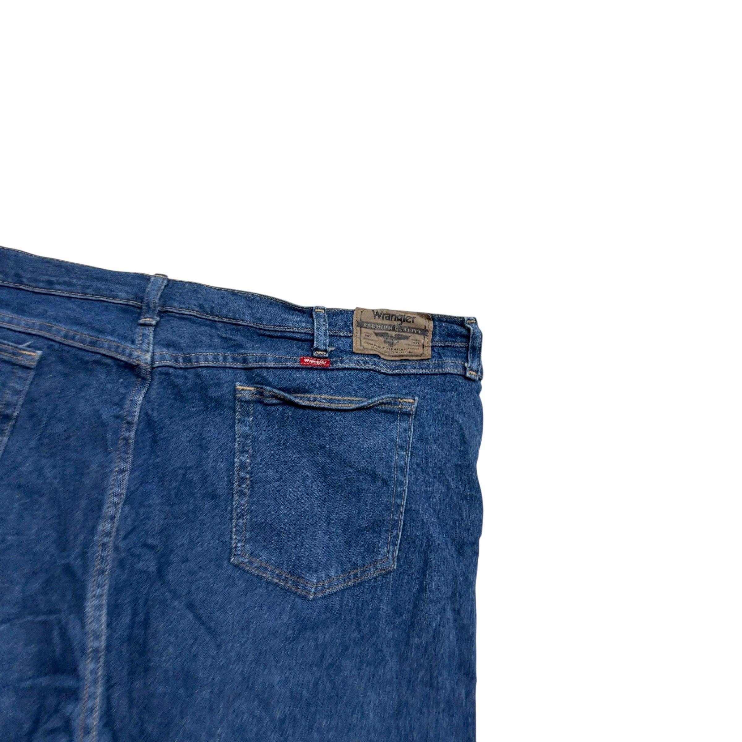 Wrangler Jeans W46 L30 Mens Dark Blue Relaxed Straight Fit Stretch Denim (E)
