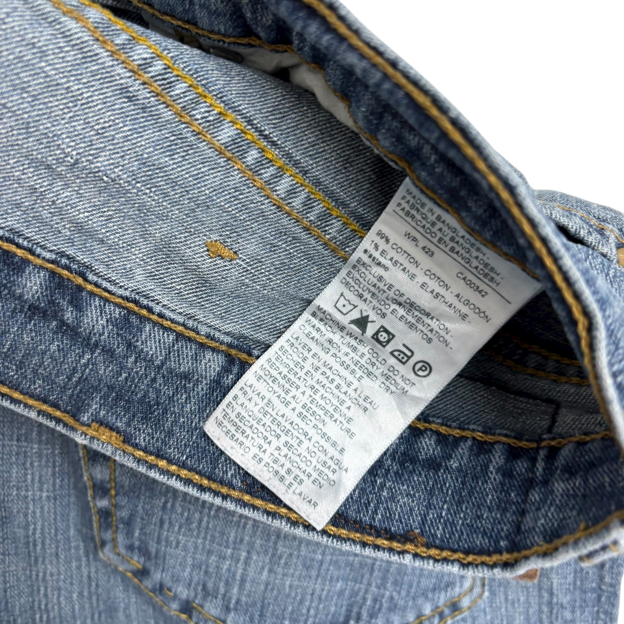 Levis Denizen Jeans W40 L30 Mens Mid Blue Relaxed Straight Fit Stretch