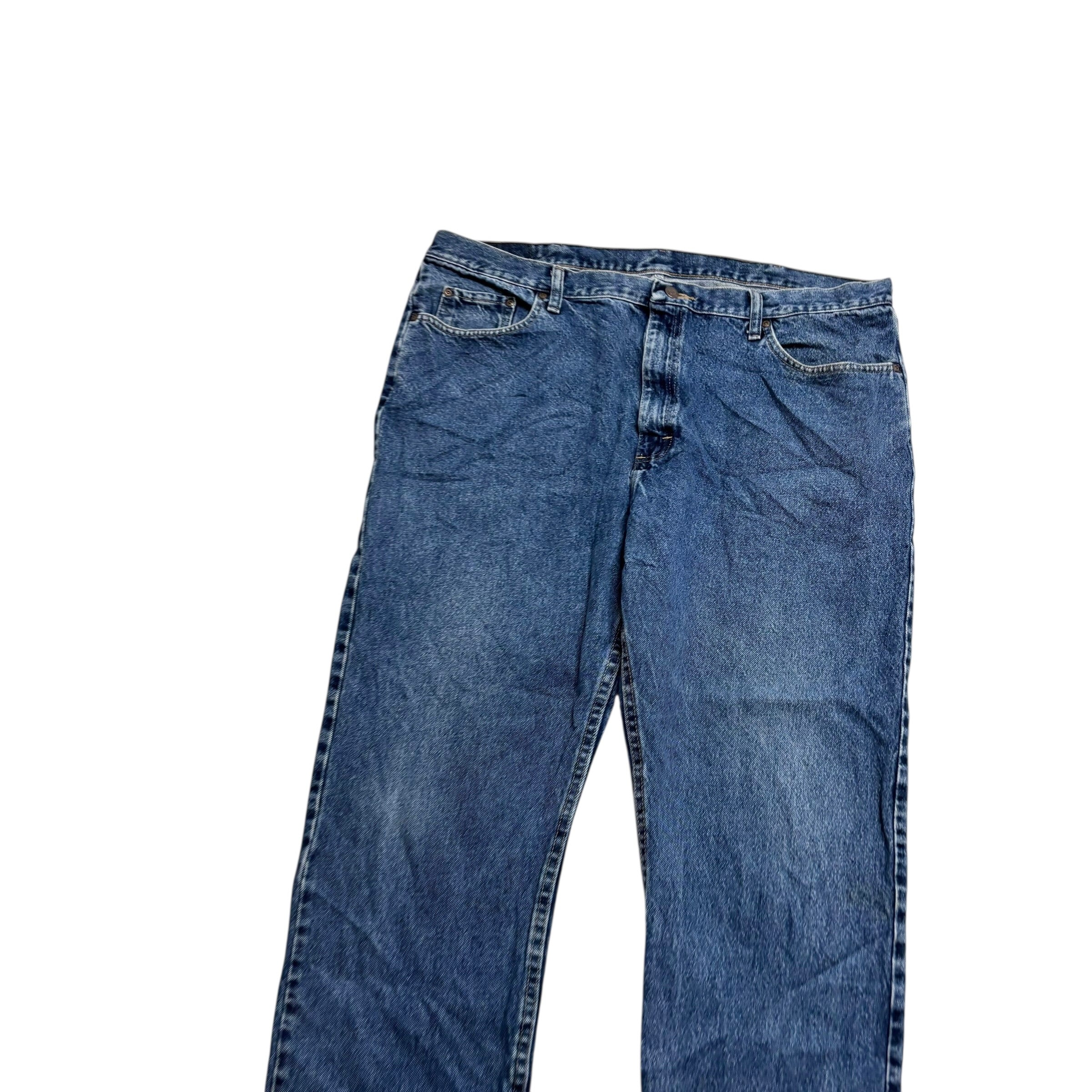 Wrangler Jeans W42 L30 Mens Mid Blue Regular Straight Fit Denim